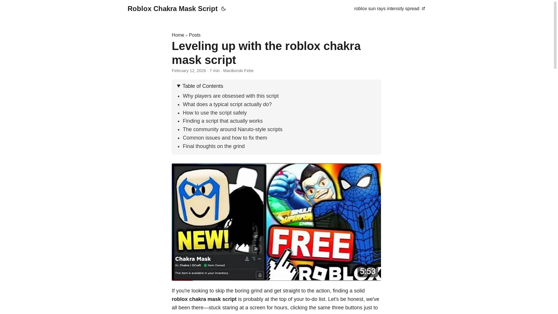 website screenshot of https://roblox-chakra-mask-script.pages.dev/