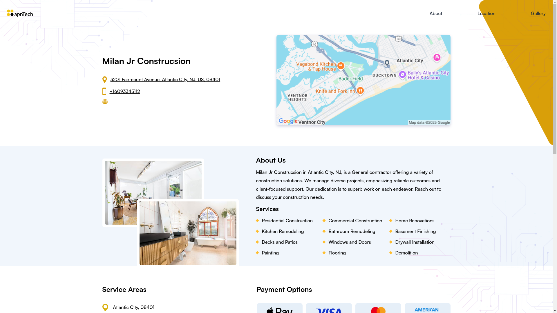 website screenshot of https://milanjrconstrucsion.online/