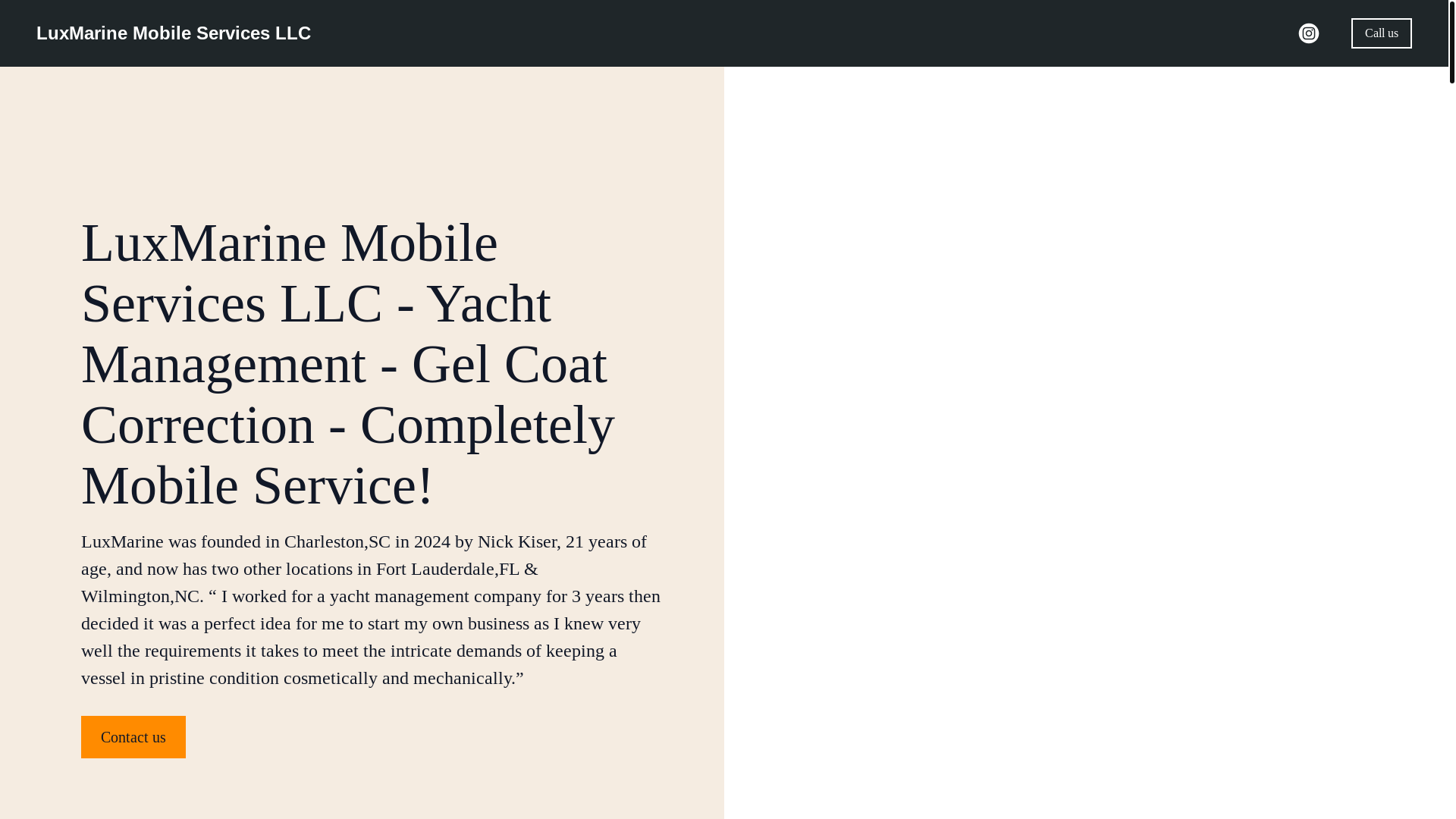 website screenshot of https://luxmarinemobileservices.com/
