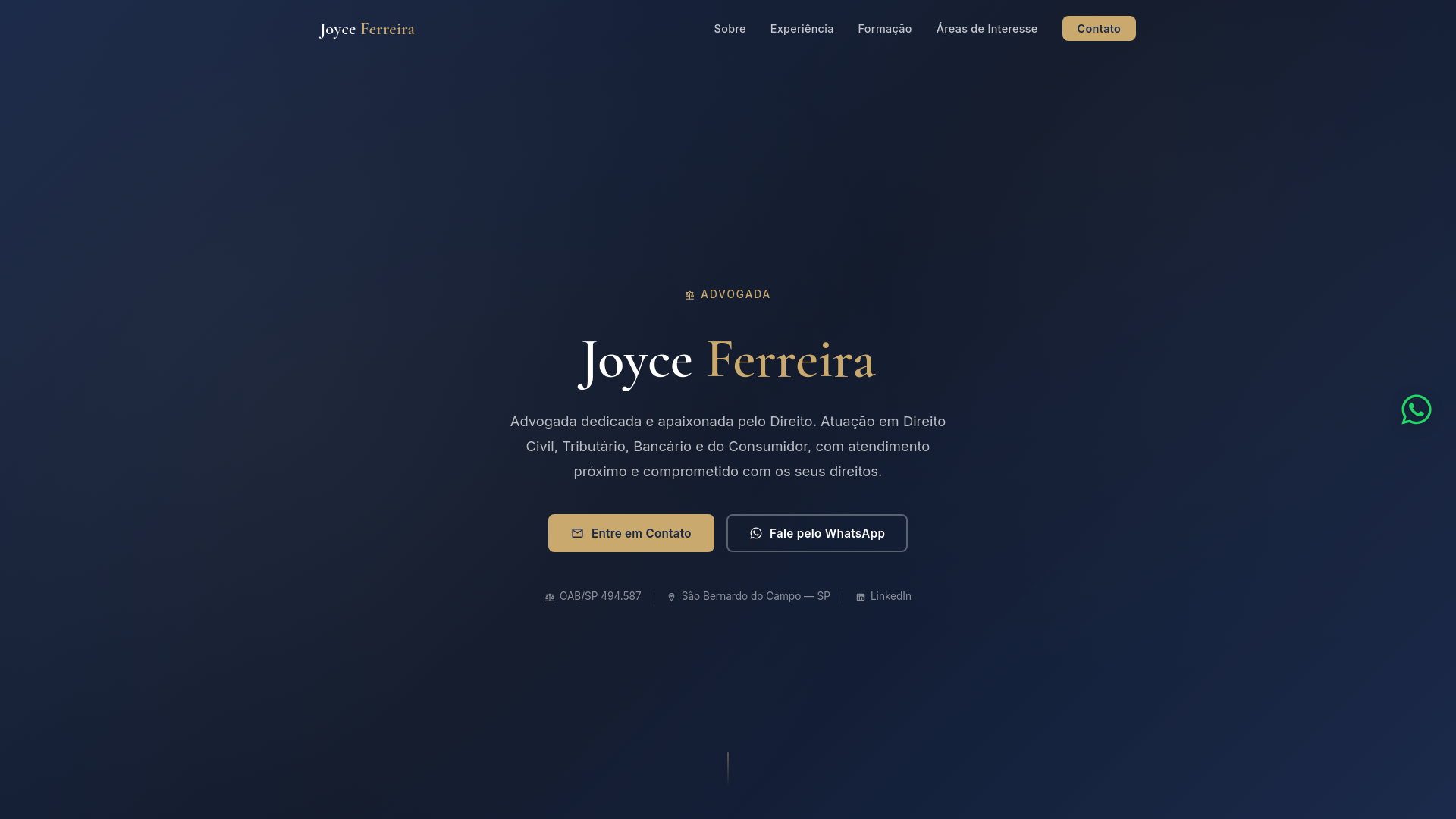 website screenshot of https://joyce.adv.br/