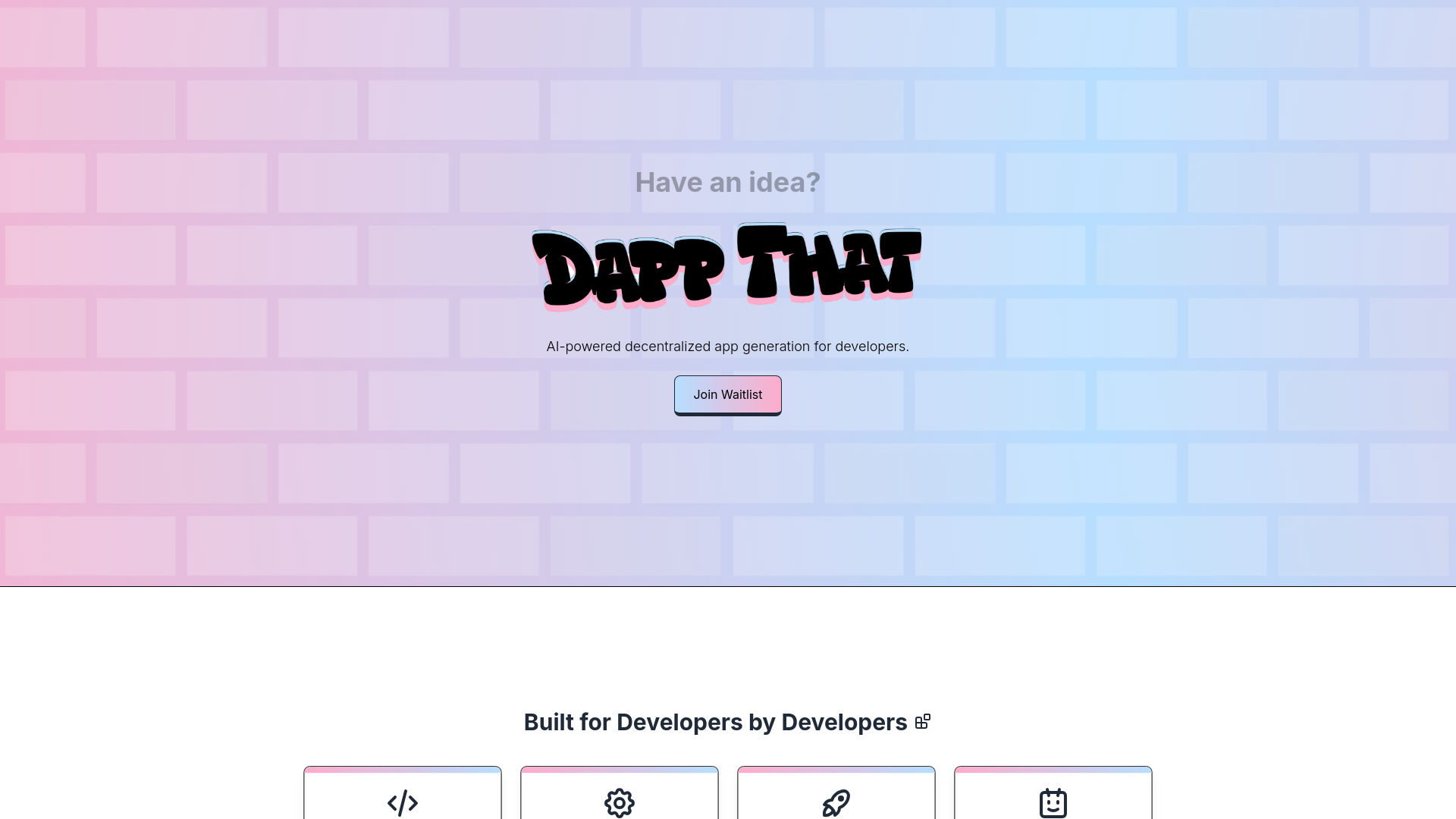 website screenshot of https://www.dappthat.com/
