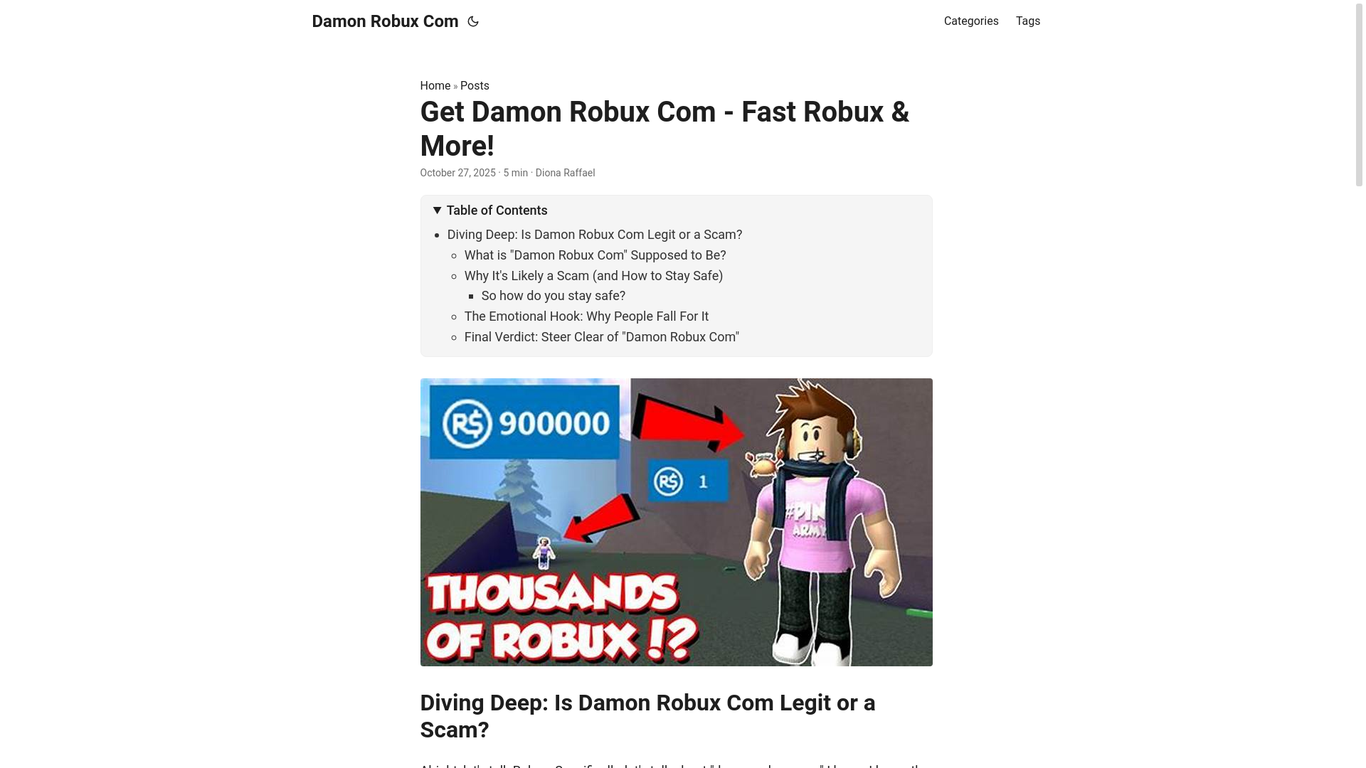 website screenshot of https://damon-robux-com.pages.dev/