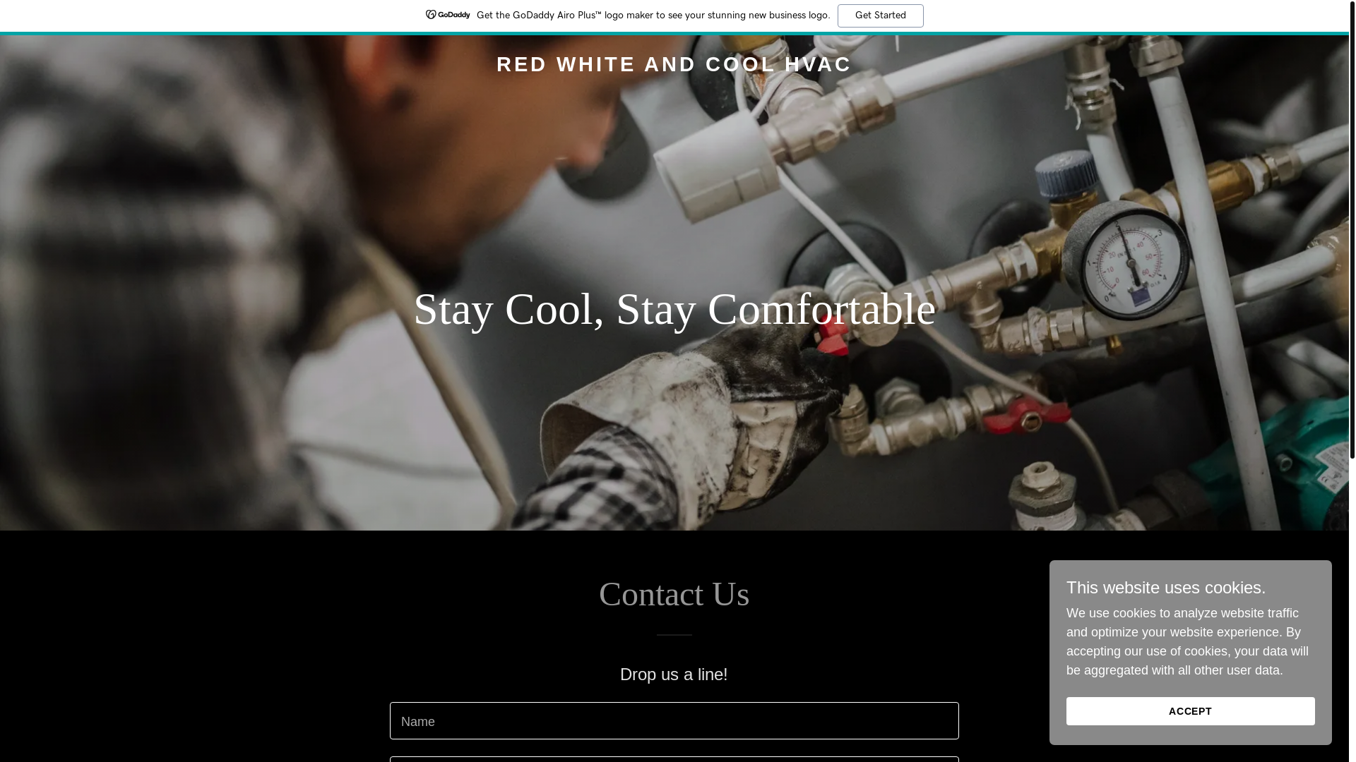 website screenshot of https://redwhiteandcoolhvac.us/