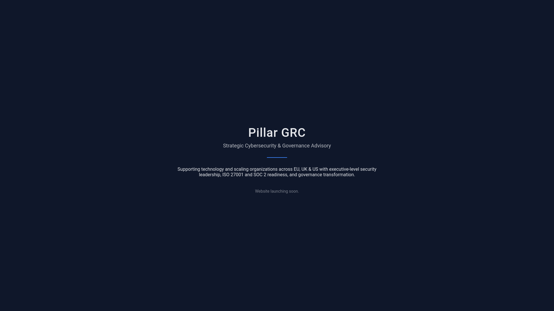 website screenshot of https://pillargrc.pages.dev/