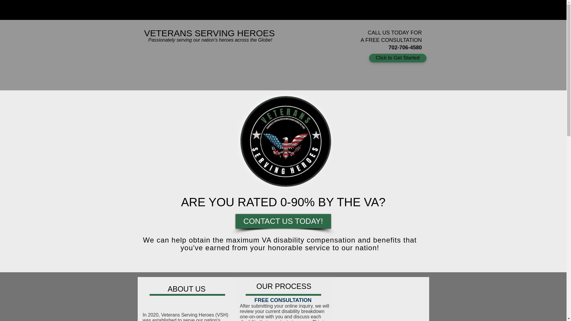 website screenshot of https://vetsservingheroes.net/