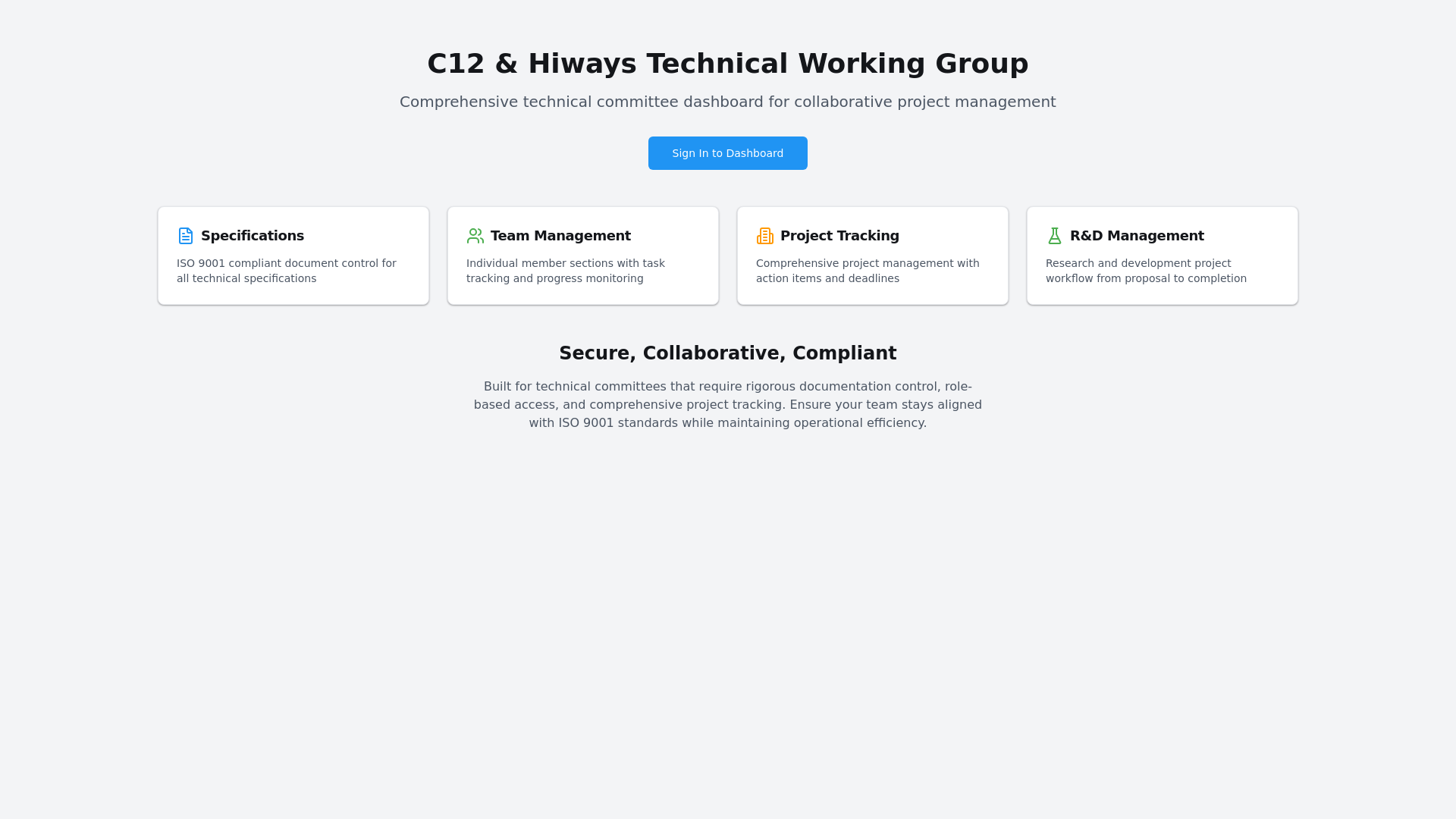 website screenshot of https://hiwayc12technical.org/