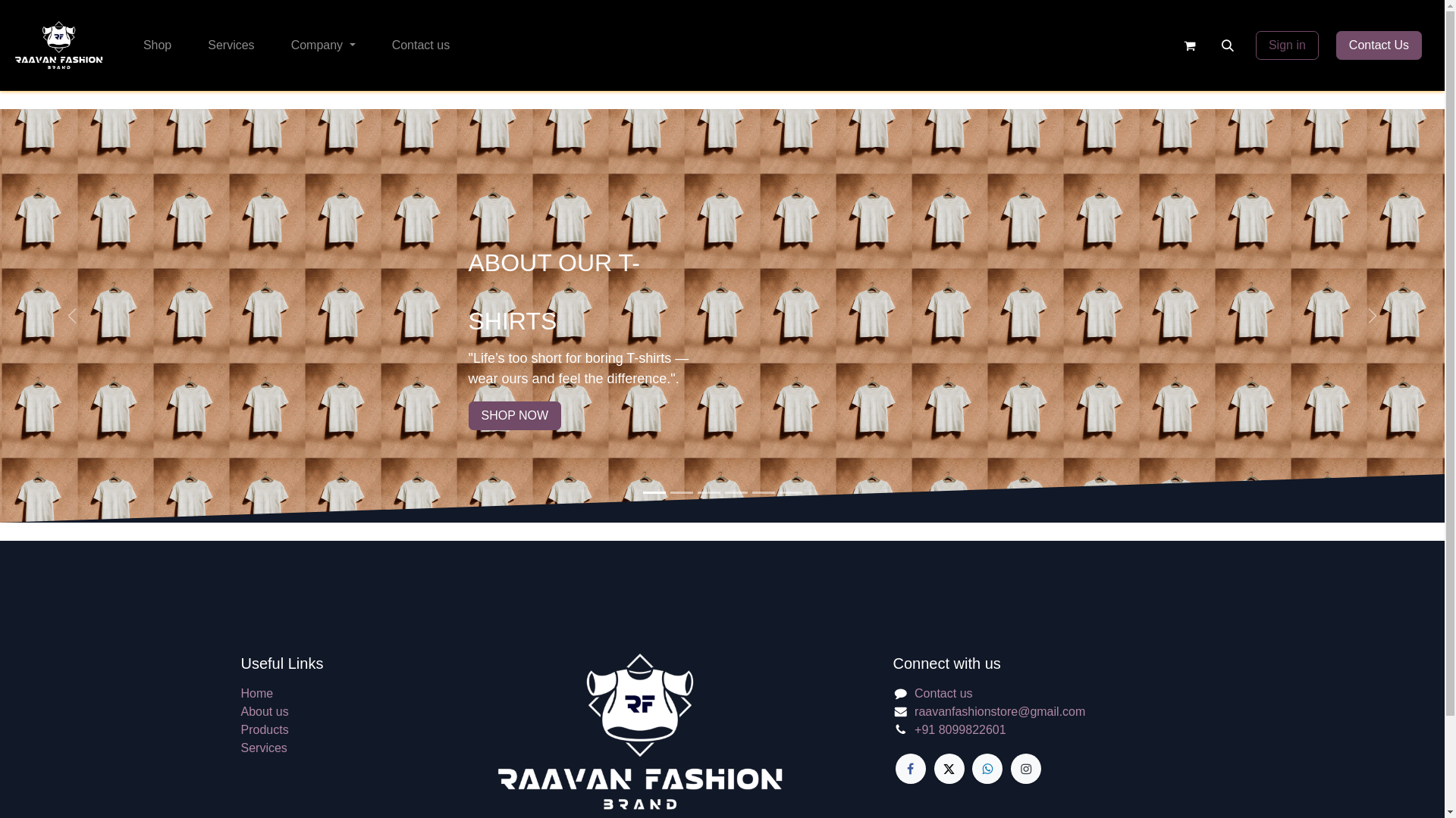 website screenshot of https://raavanfashionbrand.com/