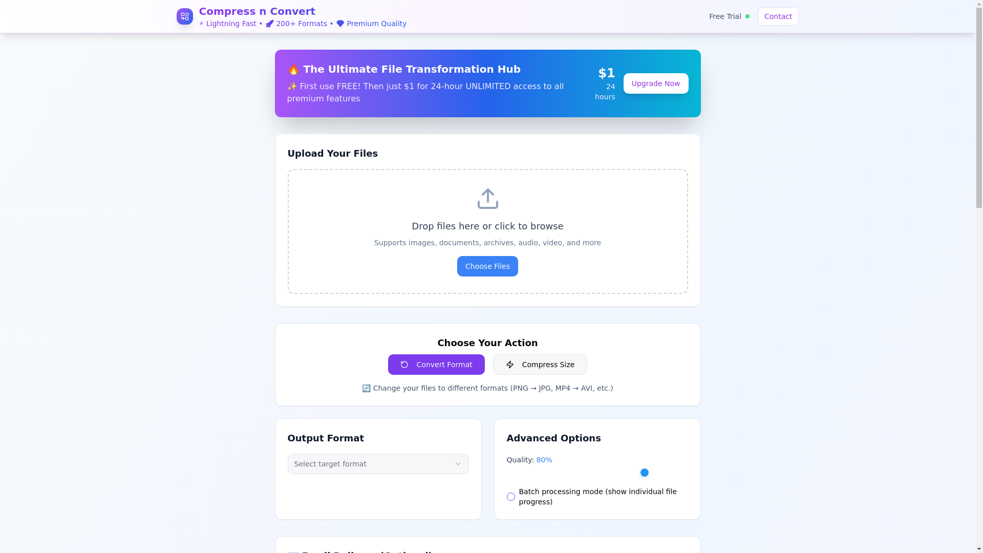 website screenshot of https://compressconvert.app/