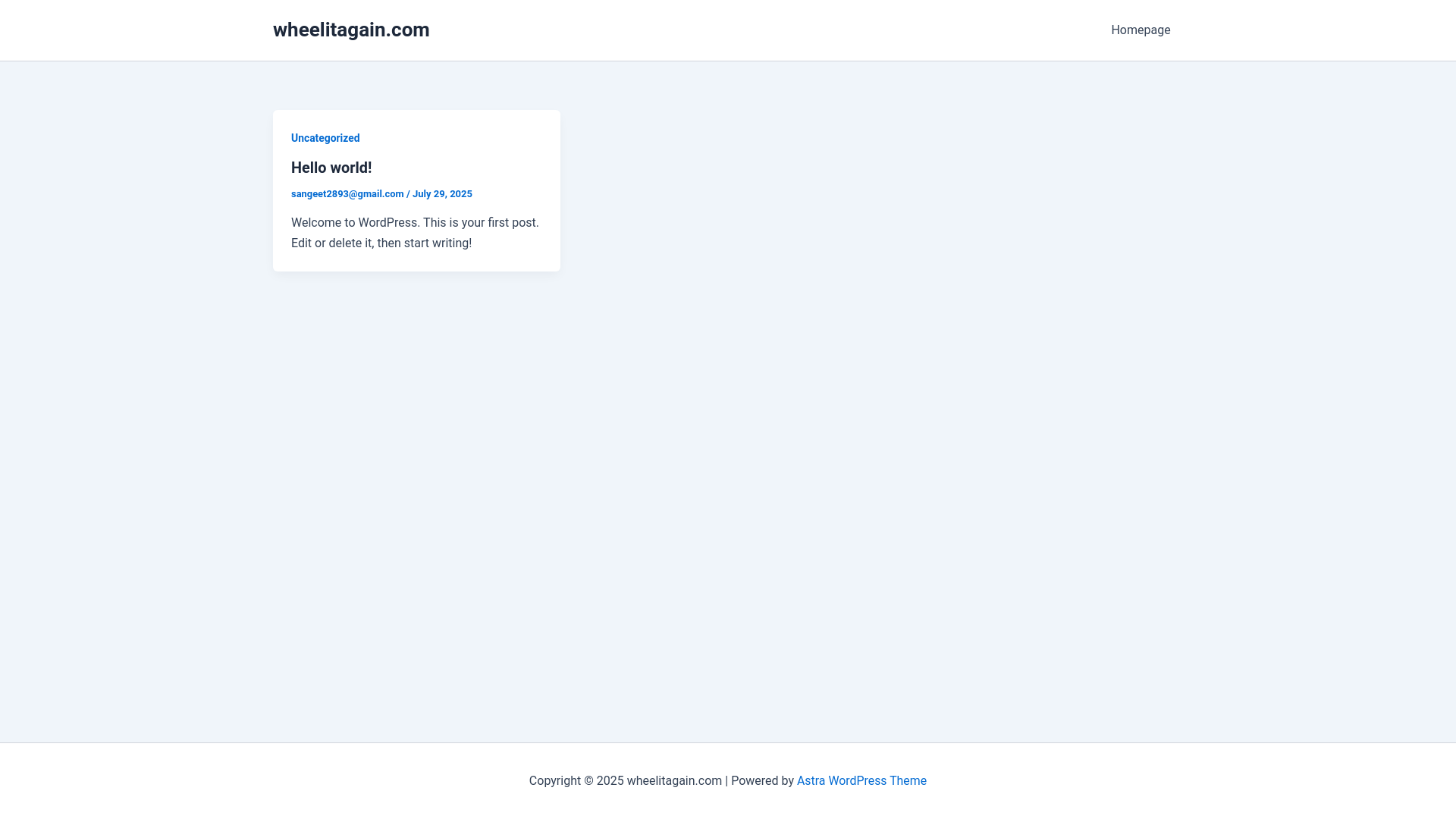 website screenshot of https://wheelitagain.com/