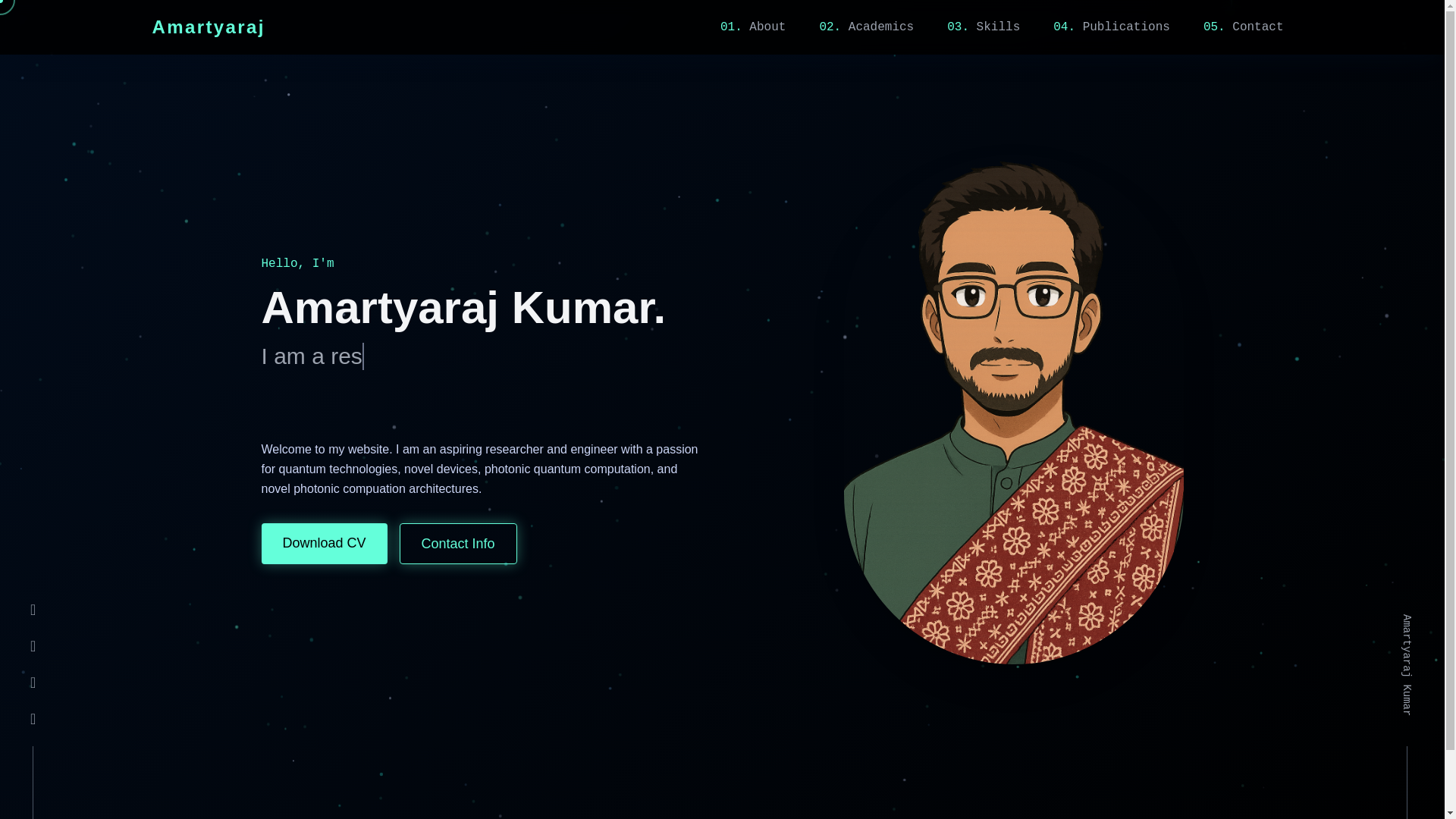 website screenshot of https://amartyarajkumar.pages.dev/