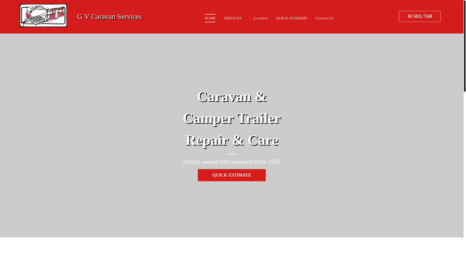 website screenshot of https://gvcaravanservices.com.au/