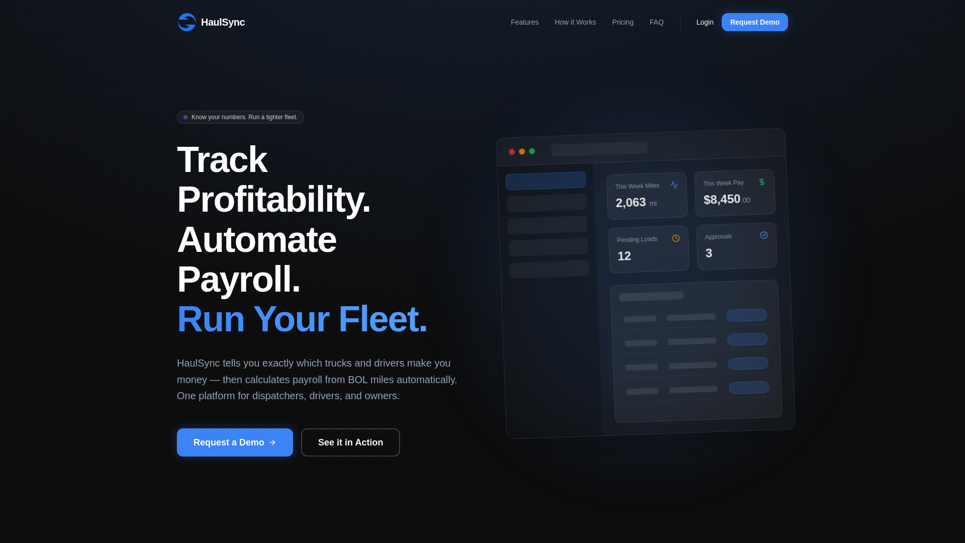 website screenshot of https://tryhaulsync.com/