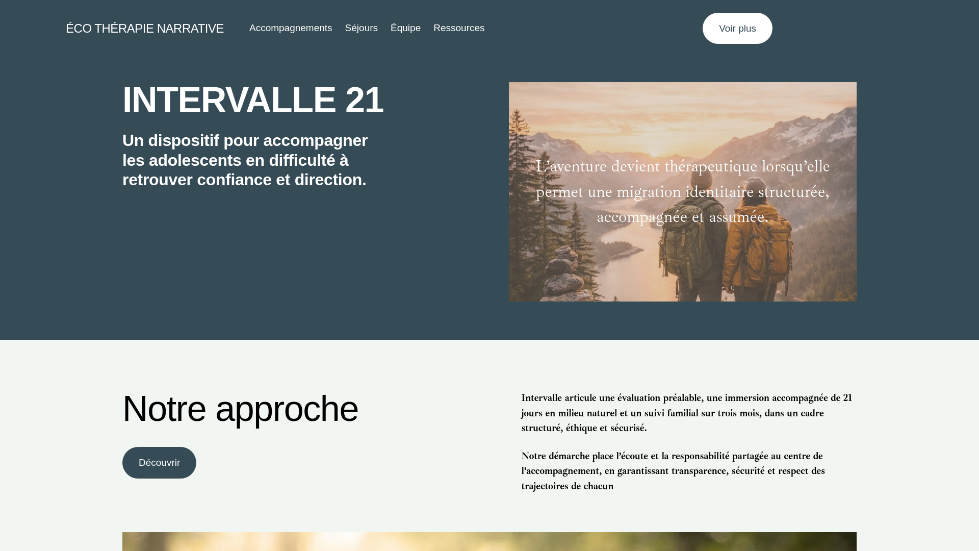 website screenshot of https://ecotherapienarrative.fr/