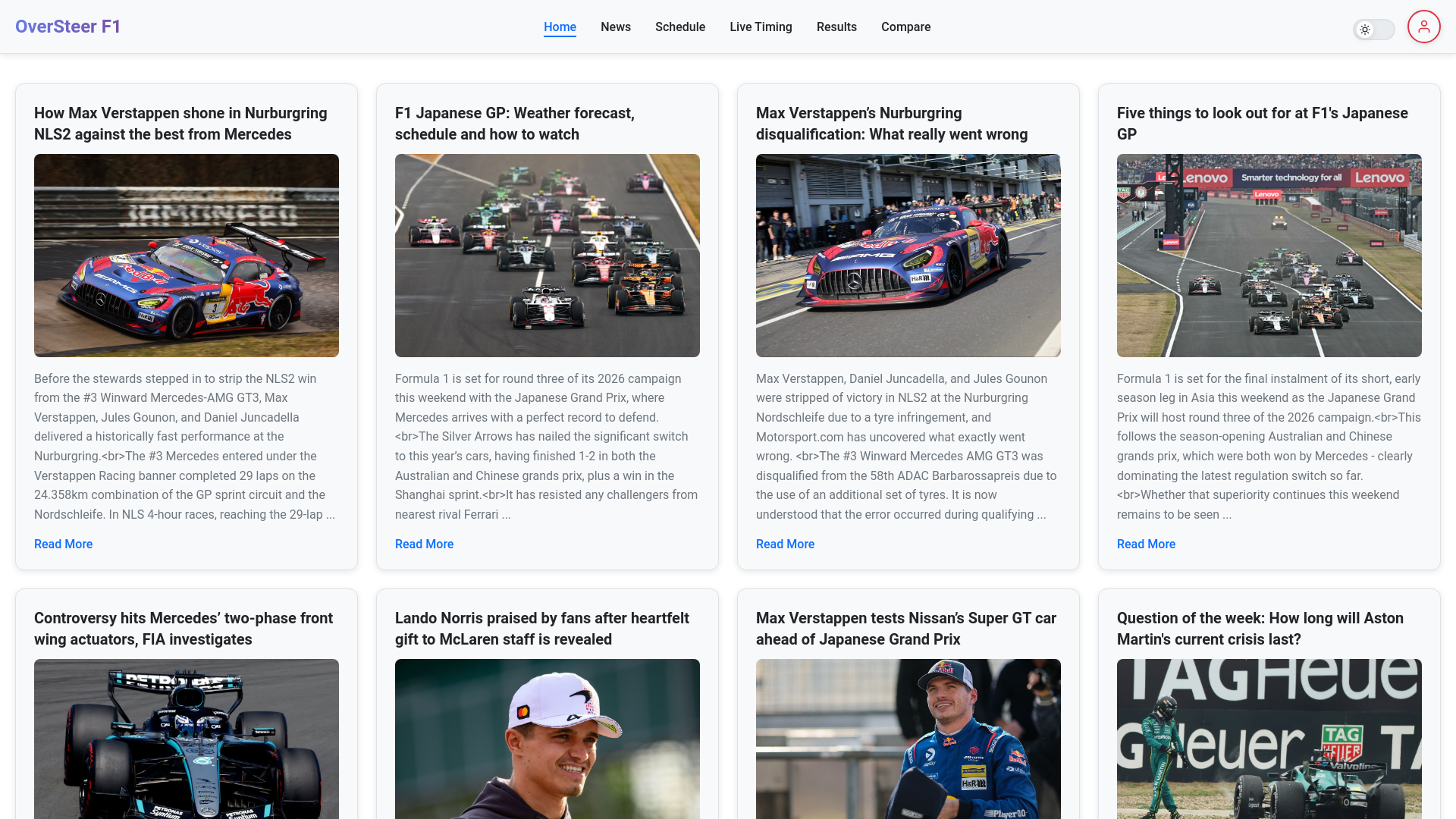 website screenshot of https://oversteerf1.com/