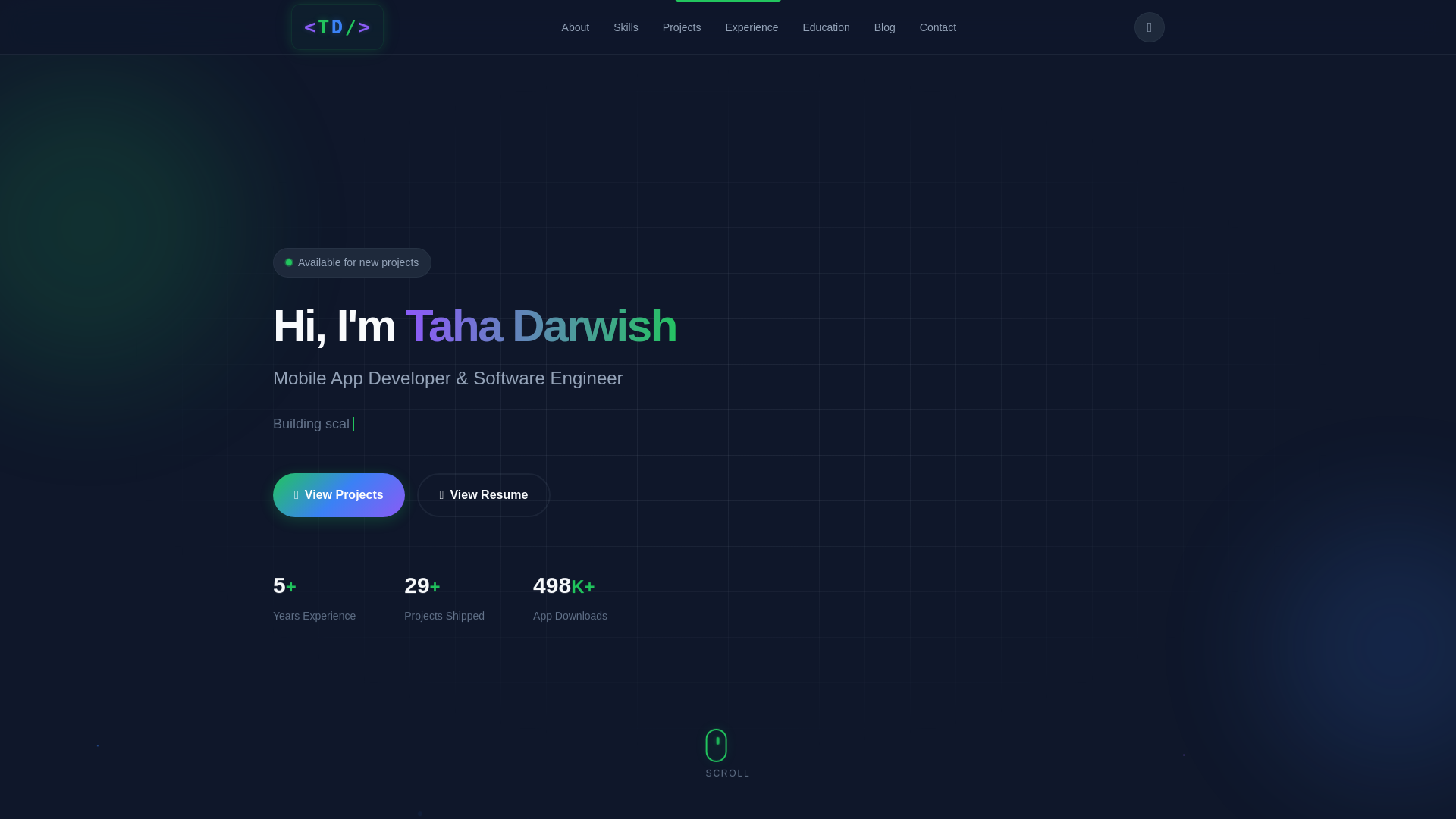 website screenshot of https://tahadarwish.tech/