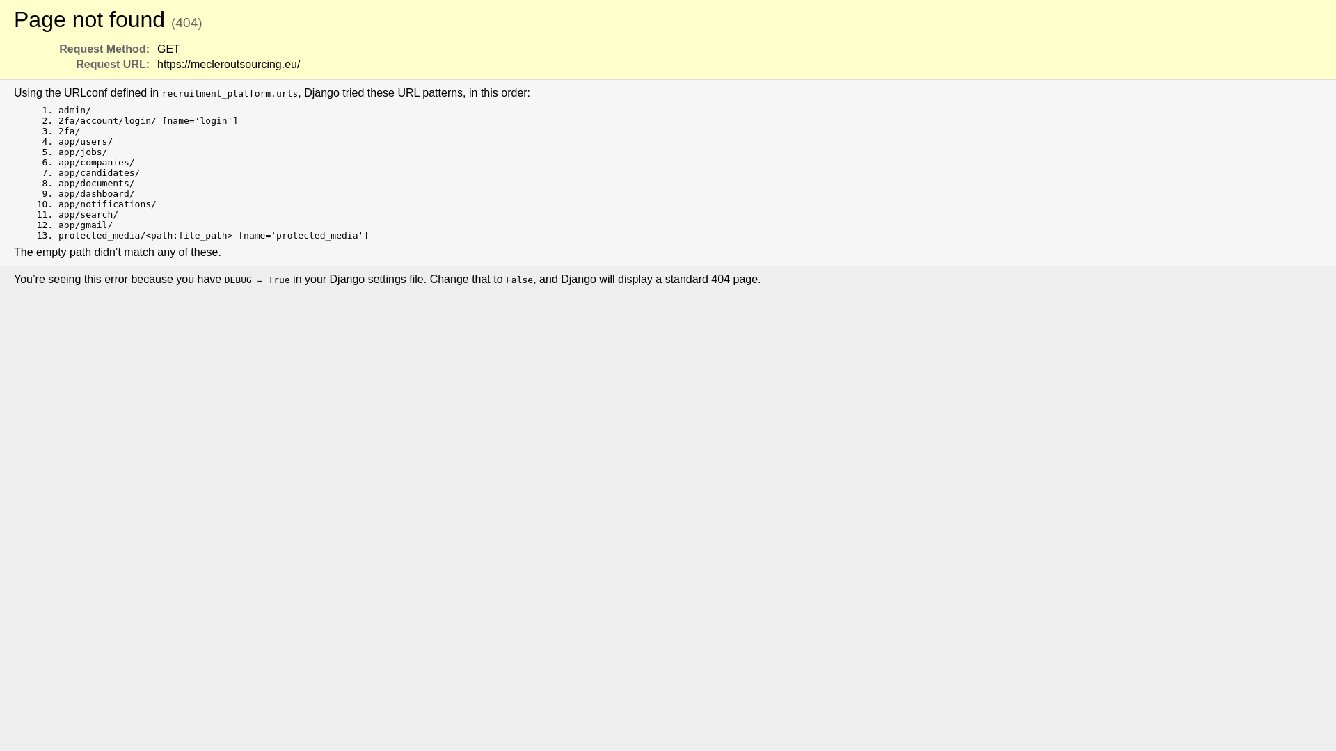 website screenshot of https://mecleroutsourcing.eu/