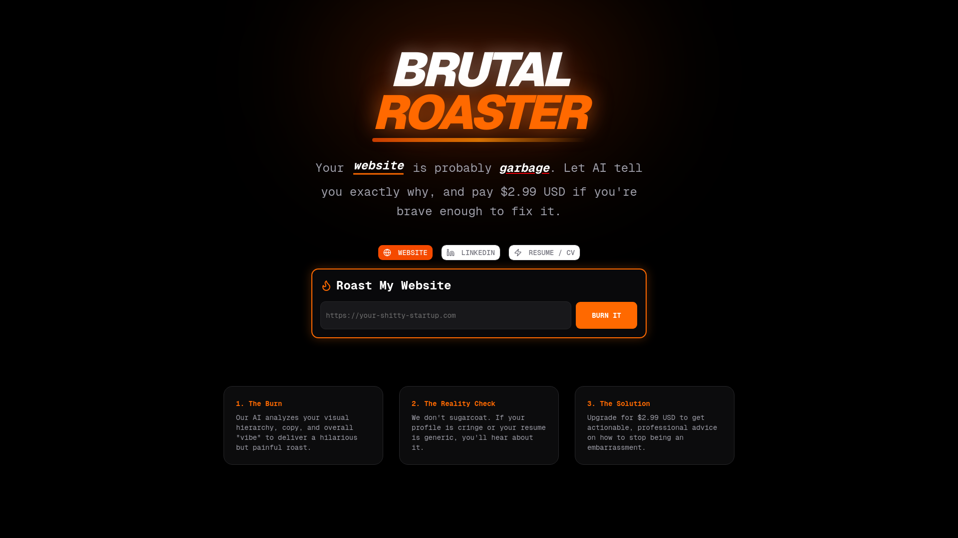 website screenshot of https://brutalroaster.com/