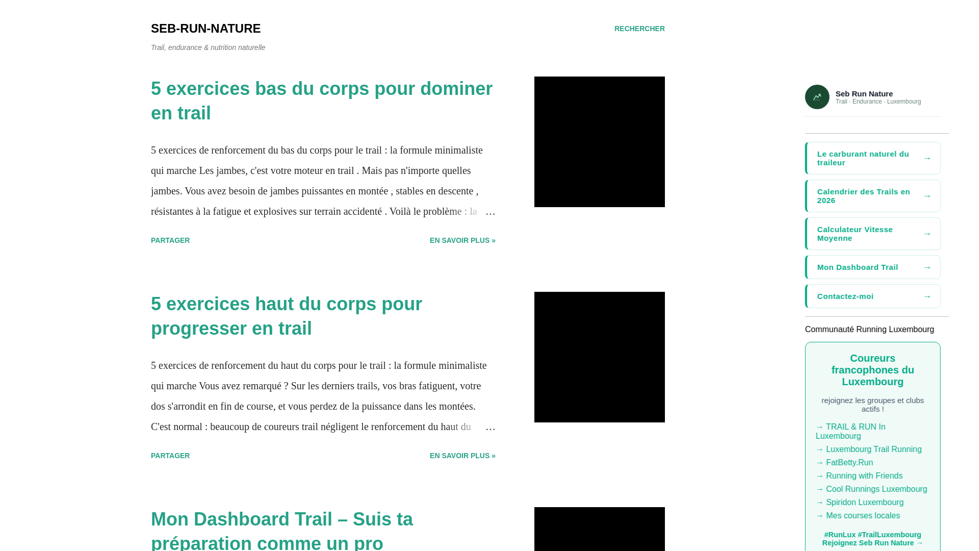 website screenshot of https://seb-run-nature.net/