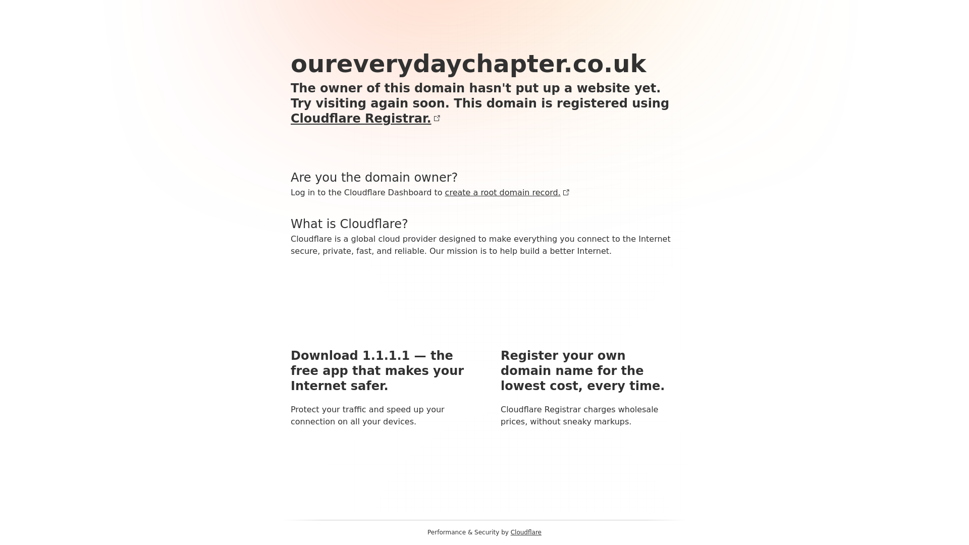 website screenshot of https://oureverydaychapter.co.uk/