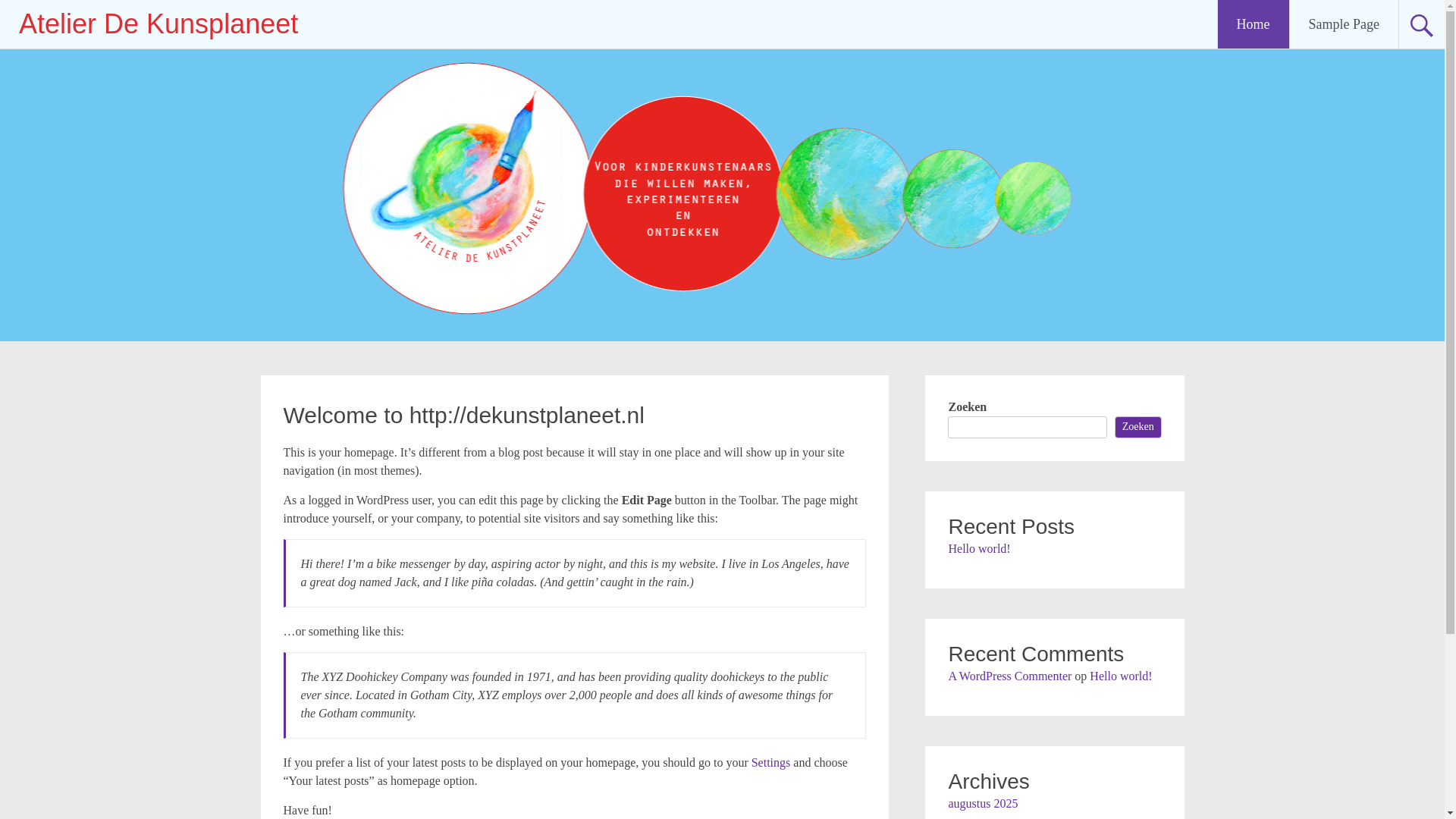 website screenshot of https://dekunstplaneet.nl/