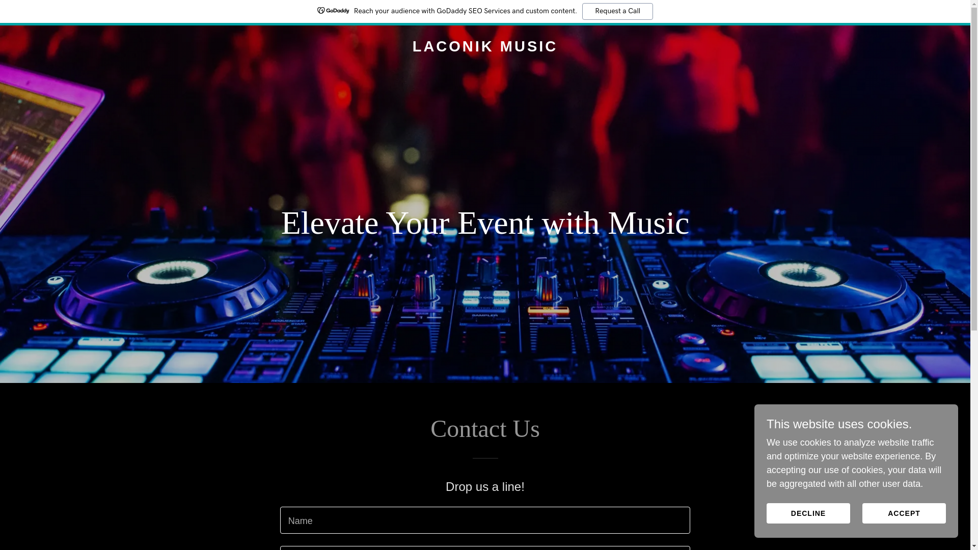 website screenshot of https://laconikmusic.com/