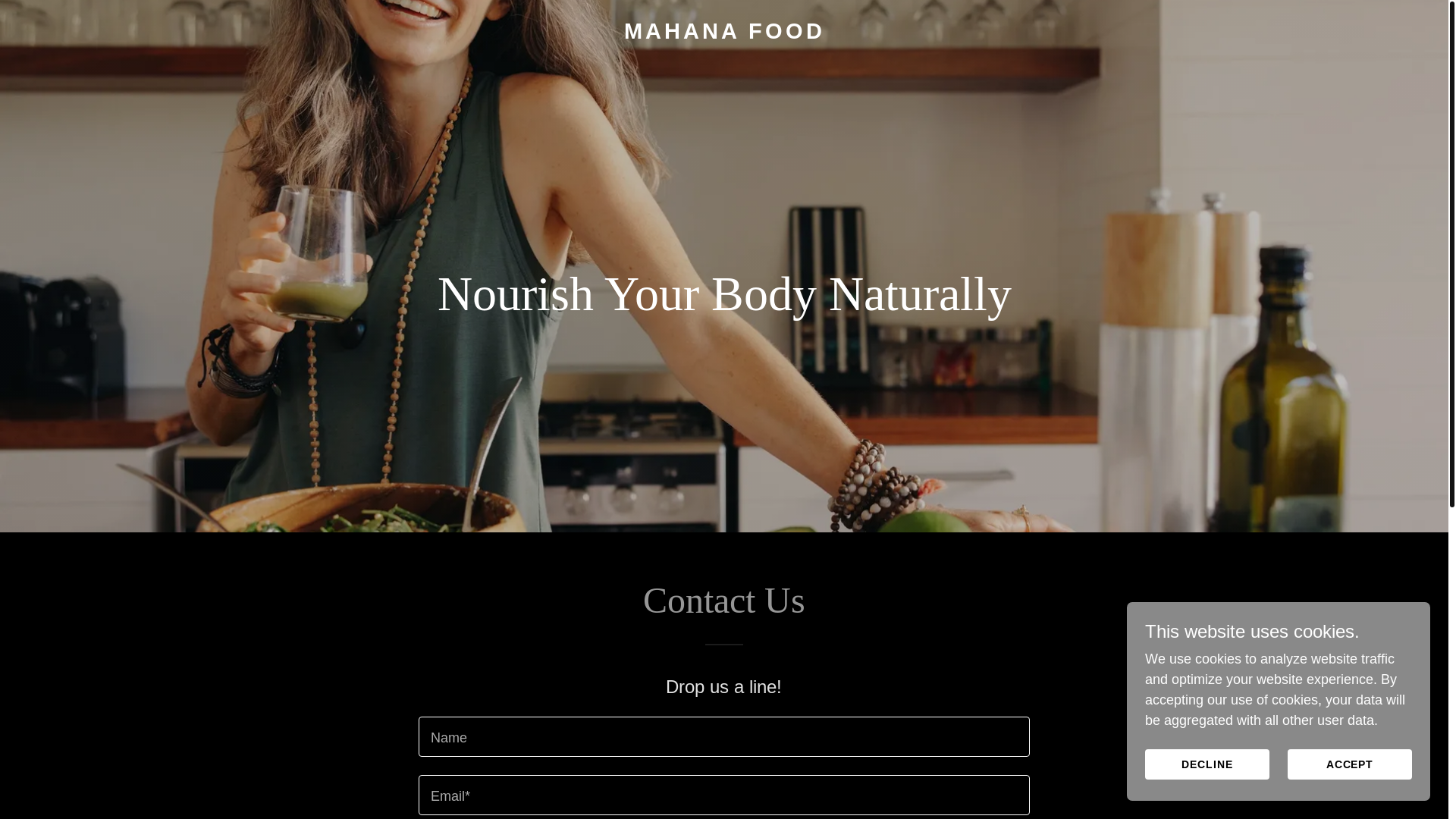 website screenshot of https://mahanafood.ch/