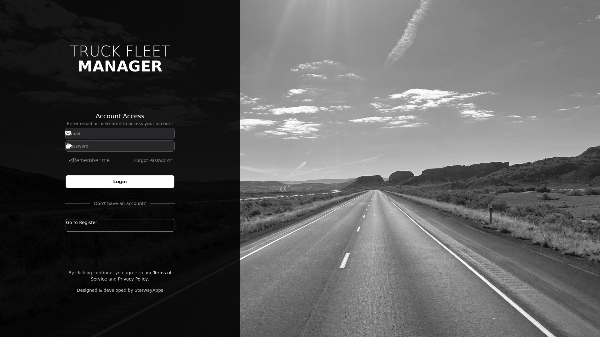 website screenshot of https://truck-fleet-manager-web-app.pages.dev/