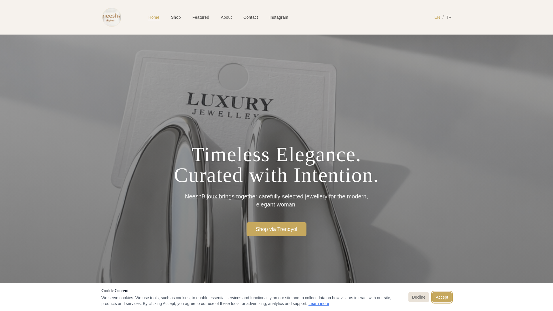 website screenshot of https://neeshbijoux.com