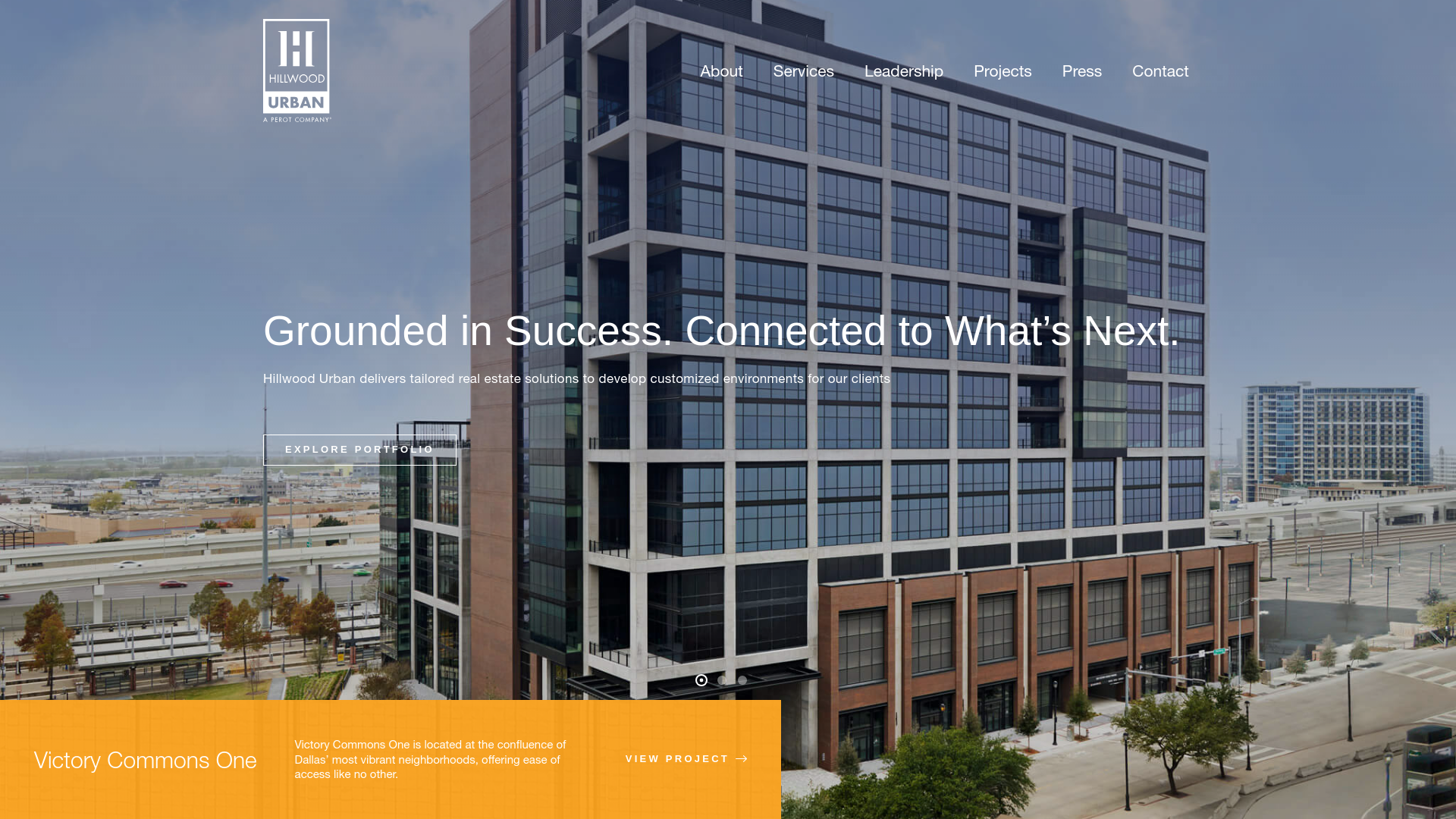website screenshot of https://www.hillwoodurban.com/