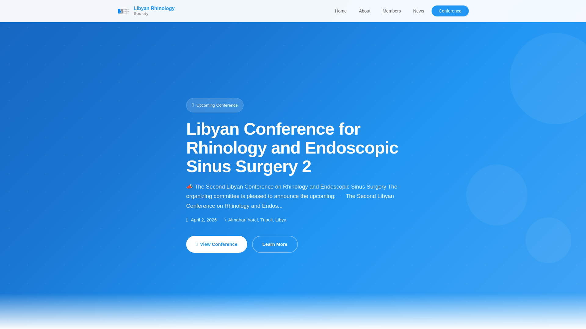 website screenshot of https://libyanrhinologysociety.ly