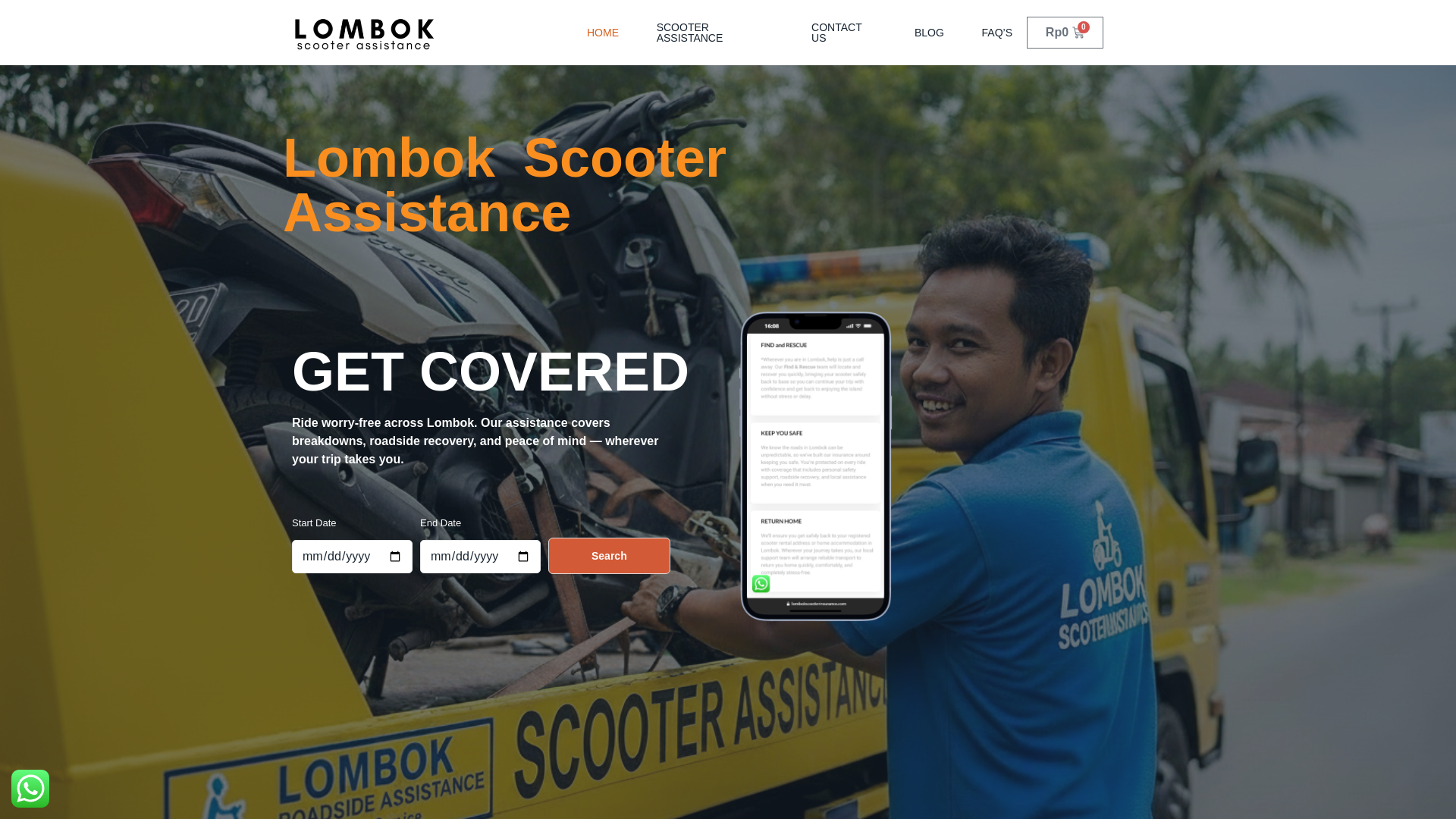 website screenshot of https://lombokscooterassistance.com/