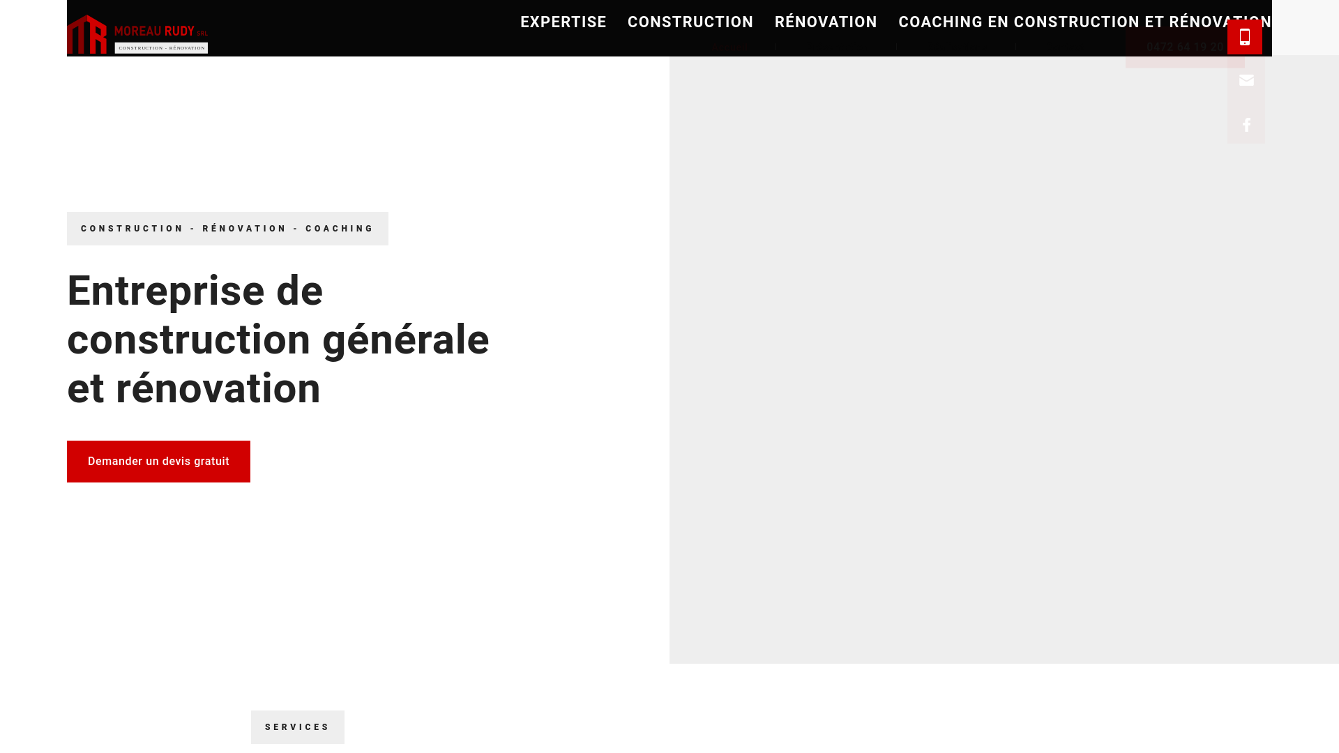 website screenshot of https://construction-moreau.be/