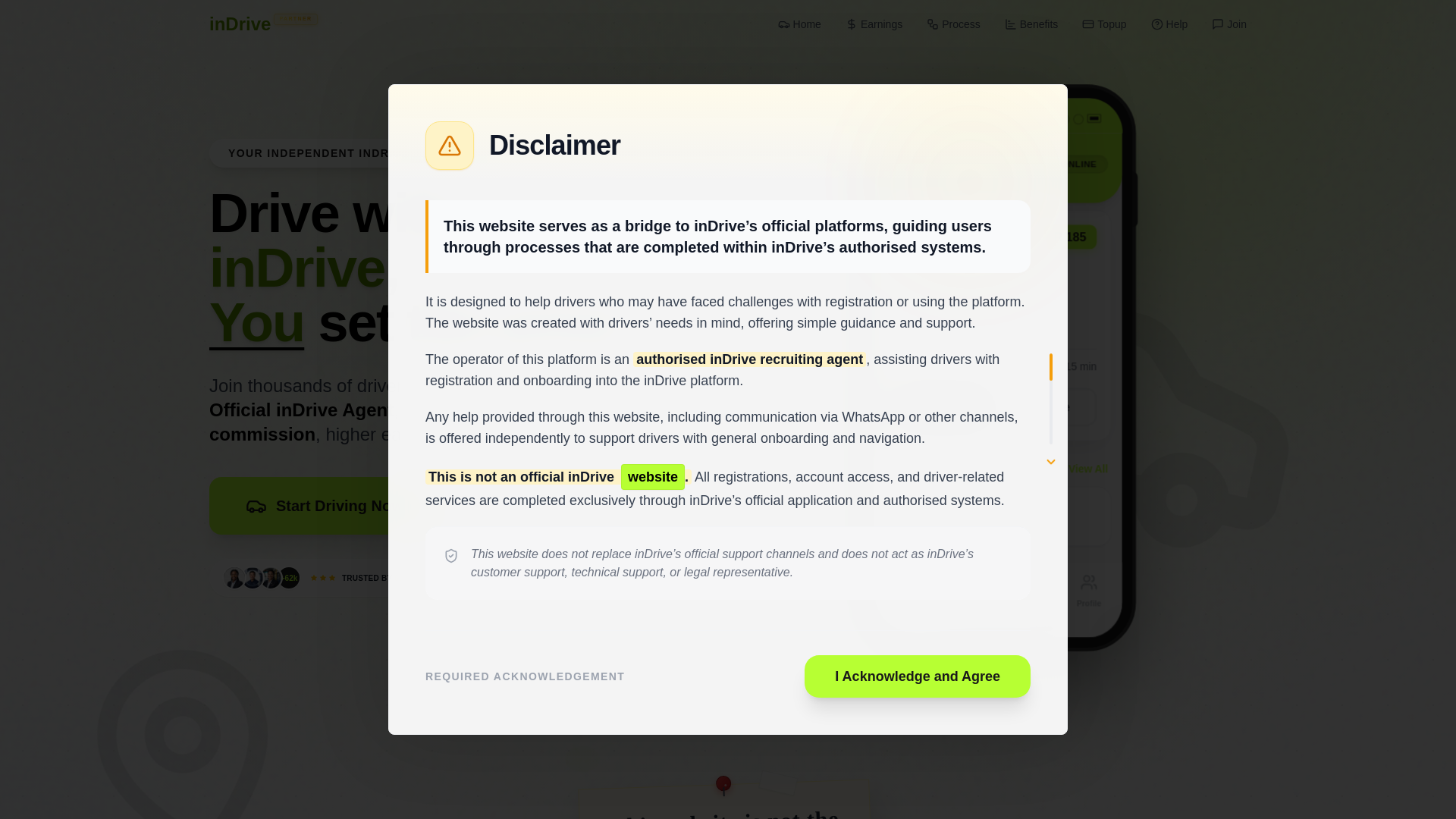 website screenshot of https://driversupport.co.za/