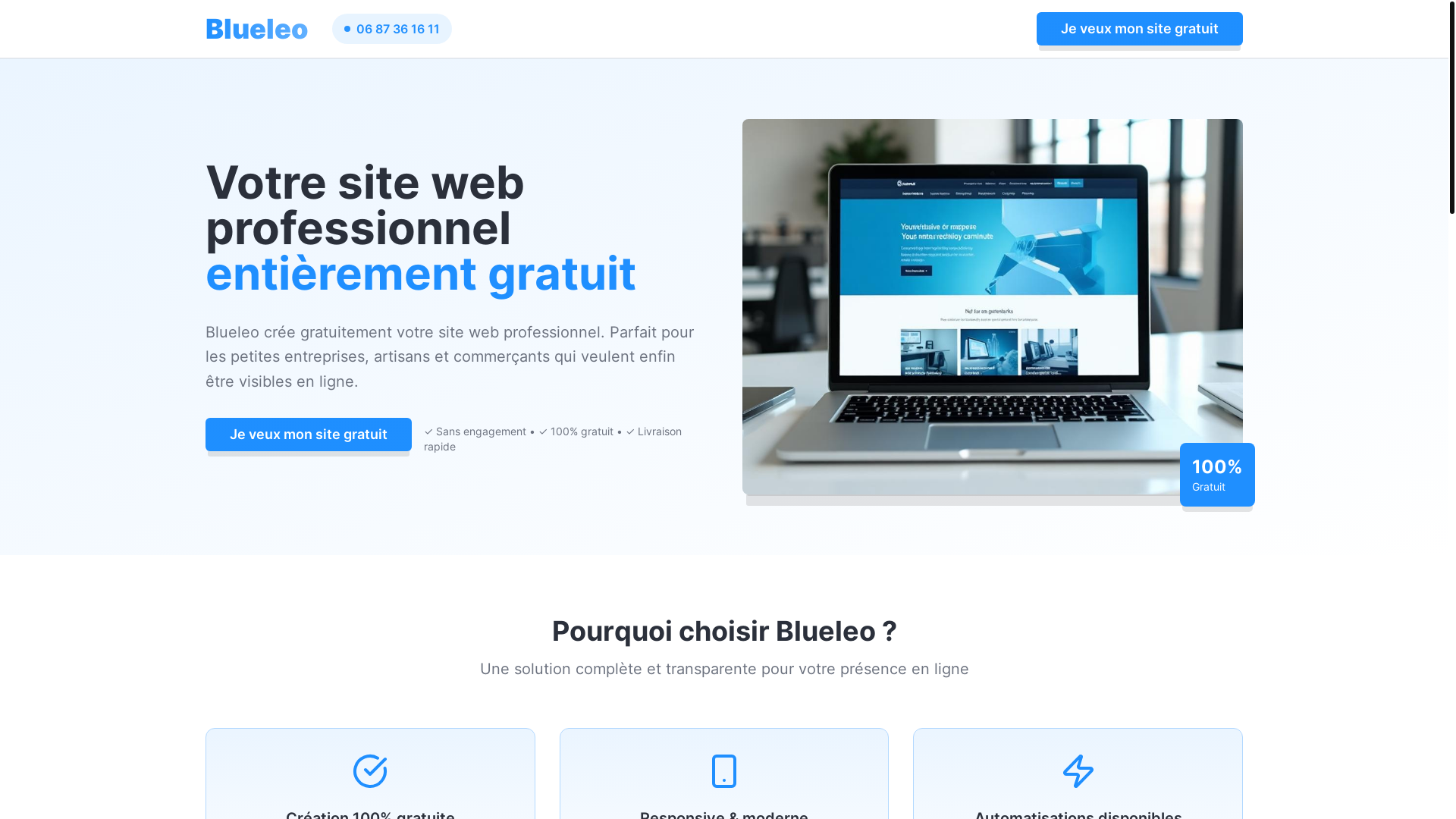 website screenshot of https://blueleo.xyz/