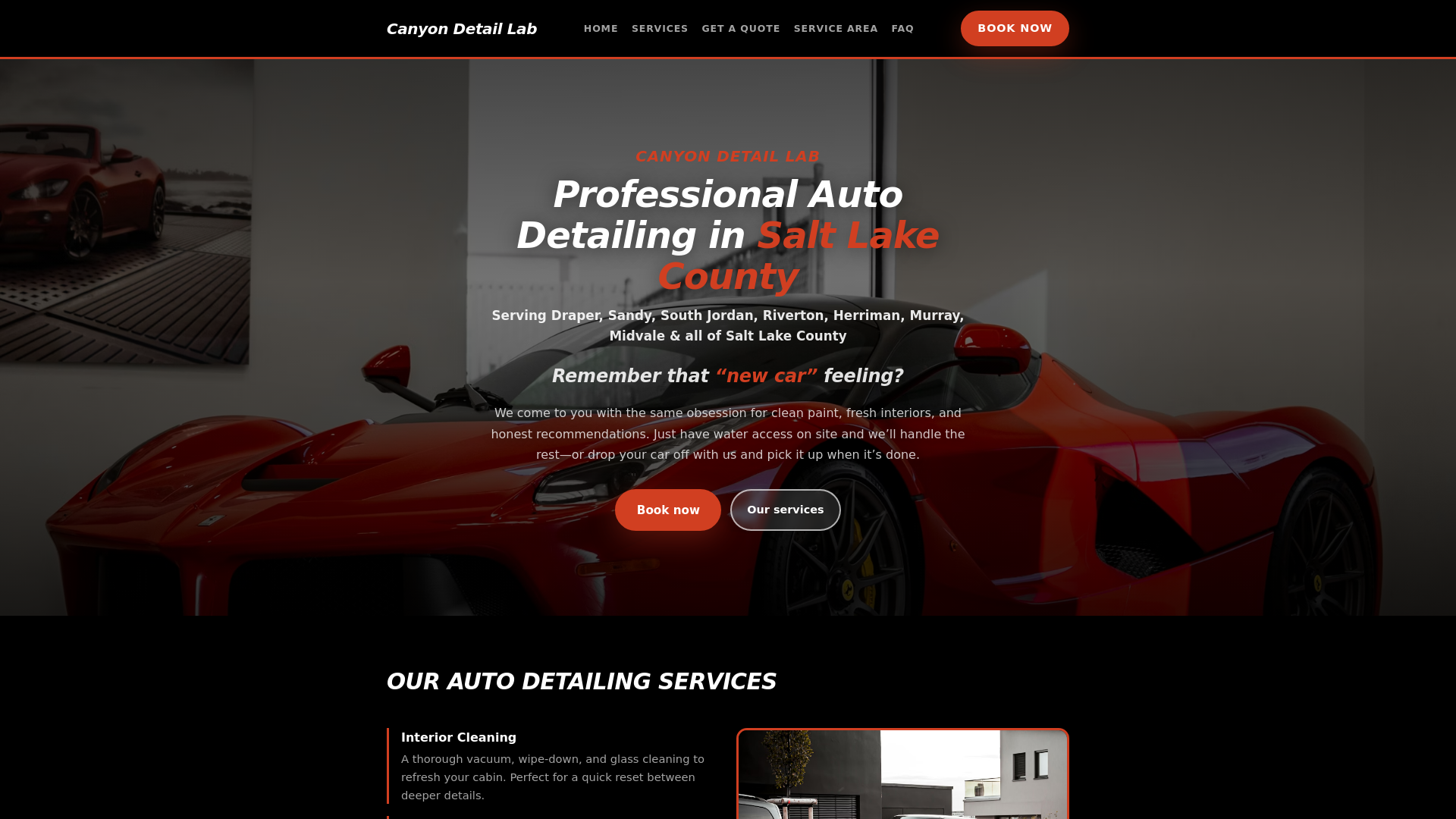 website screenshot of https://canyondetaillab.com/