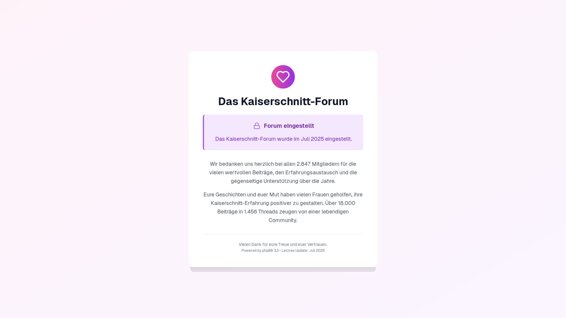 website screenshot of https://kaiserschnittforum.de/
