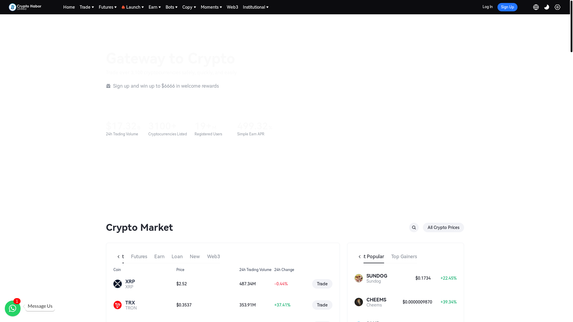 website screenshot of https://cryptohaborltd.com/