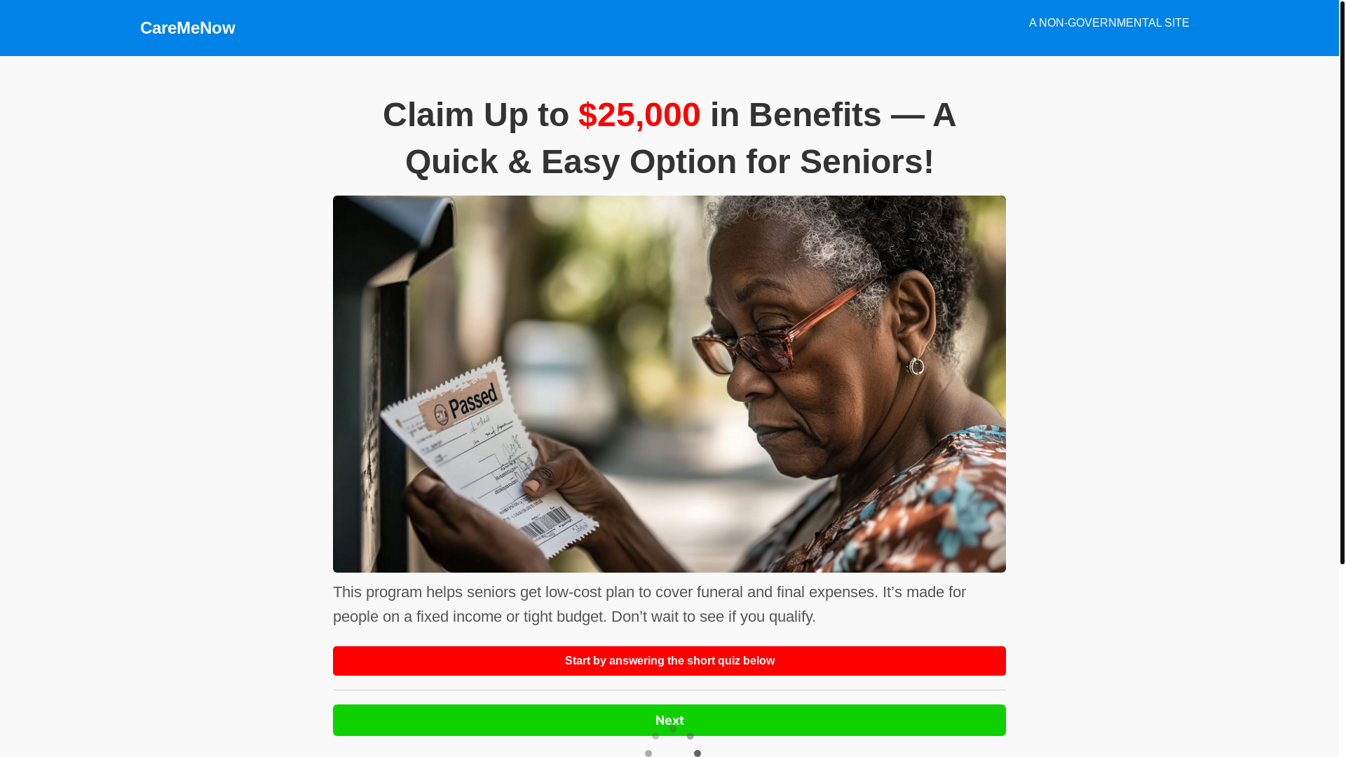 website screenshot of https://oldcareforme.online/
