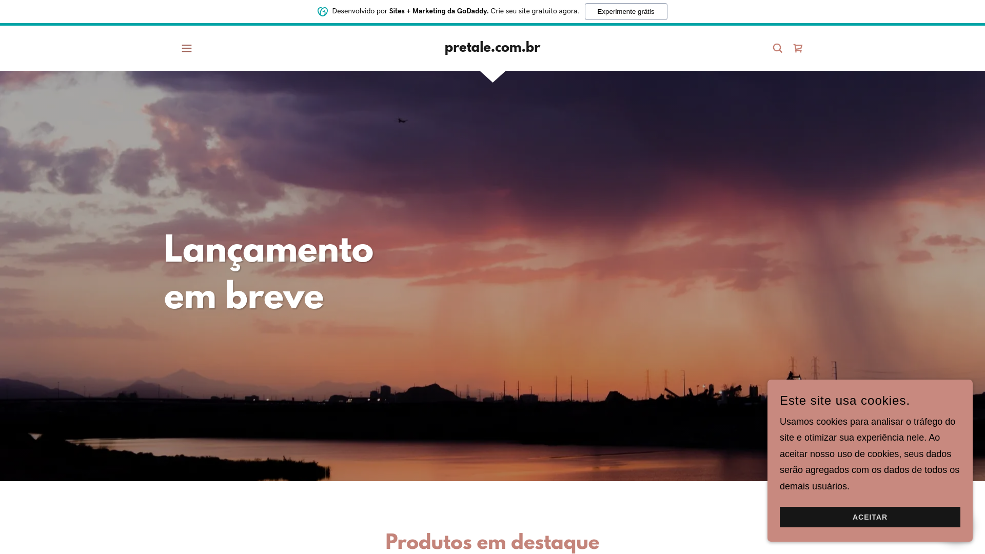 website screenshot of https://pretale.com.br