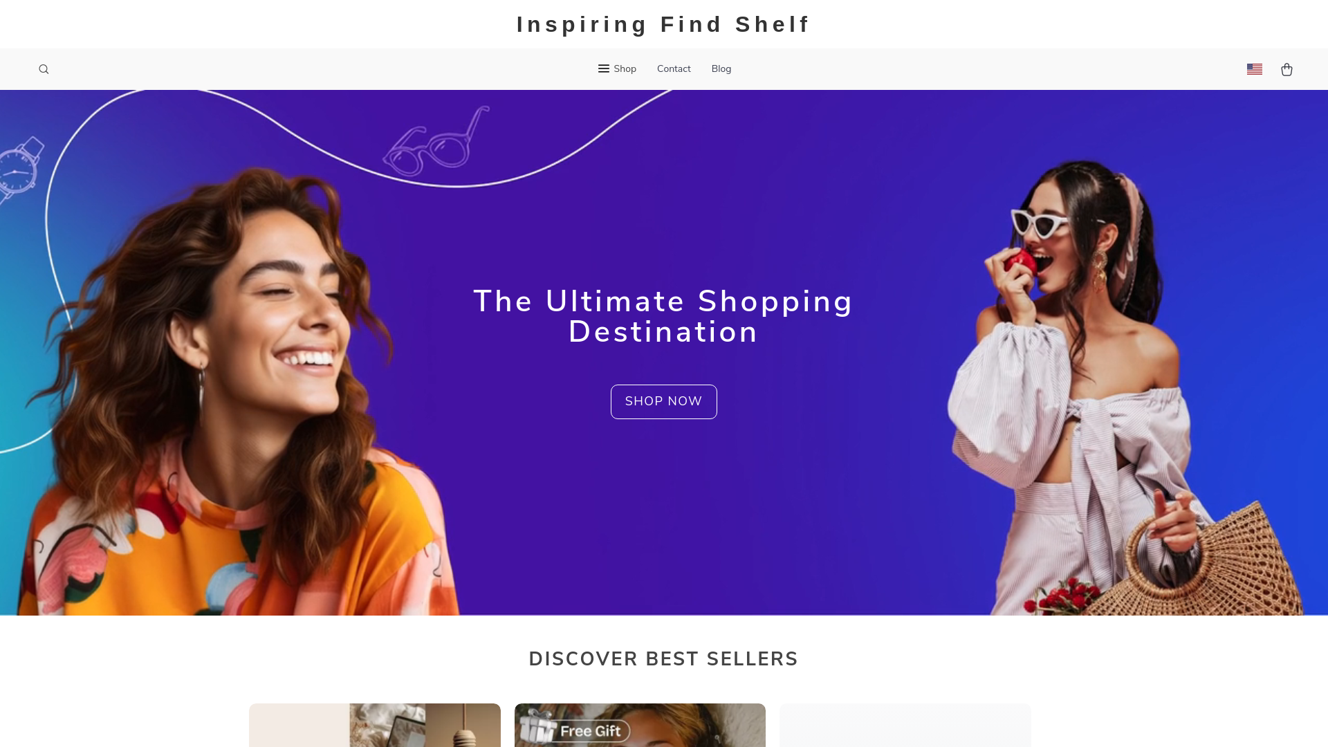 website screenshot of https://inspiringfindshelf.shop/