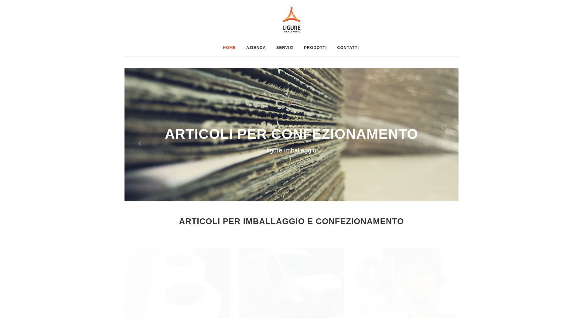 website screenshot of https://ligureimballaggio.com