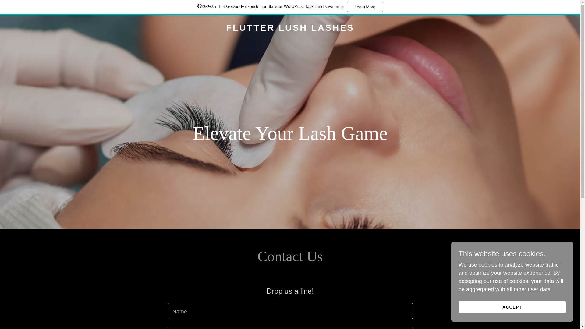 website screenshot of https://flutterlushlashes.com/