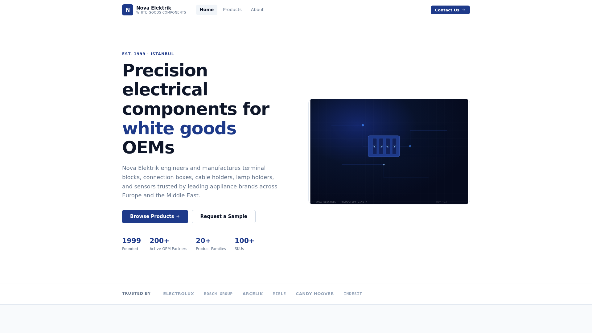 website screenshot of https://nova-elektrik-test.pages.dev/
