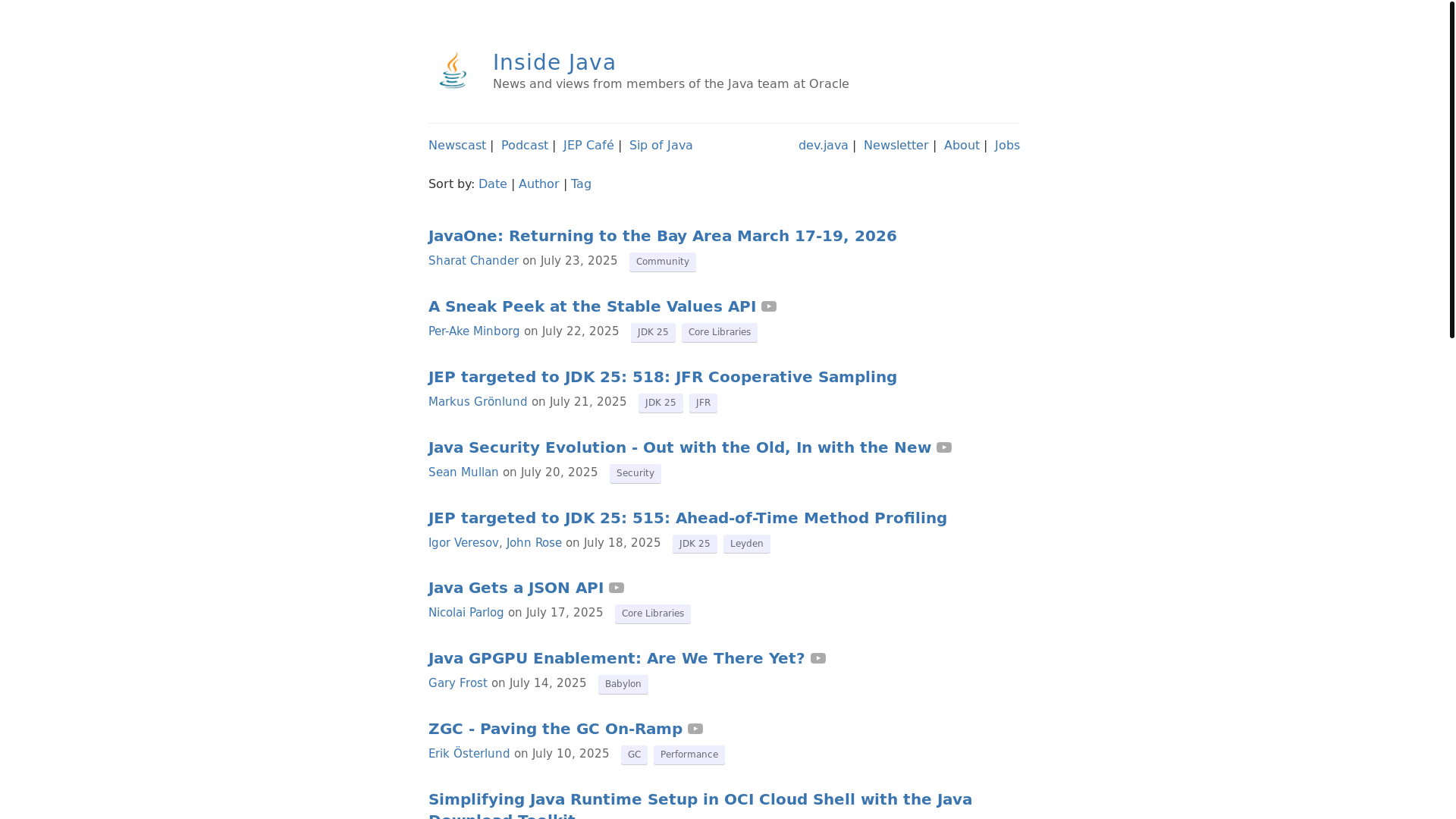 website screenshot of https://insidejava-staging.pages.dev/