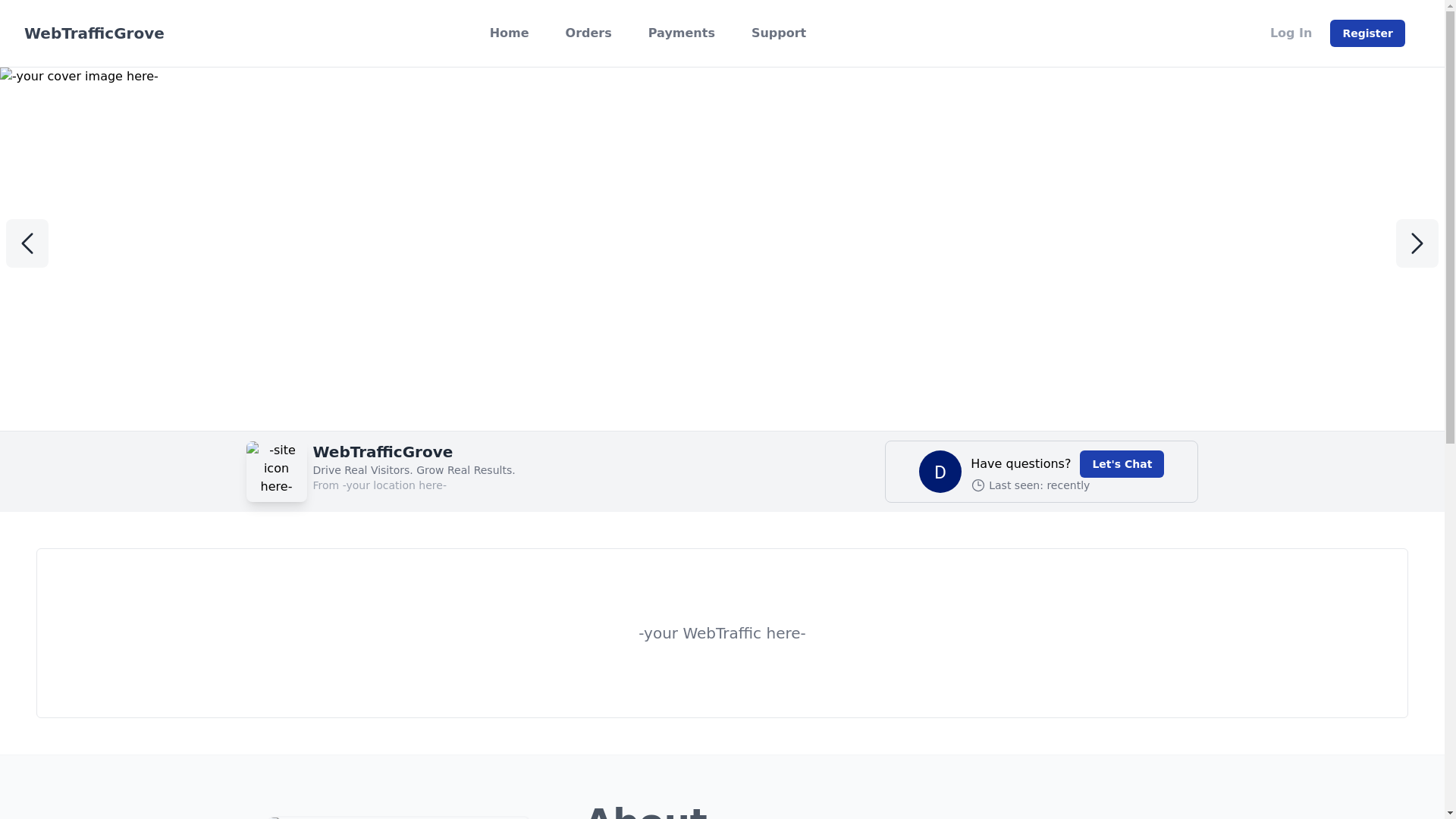 website screenshot of https://webtrafficgrove.com/