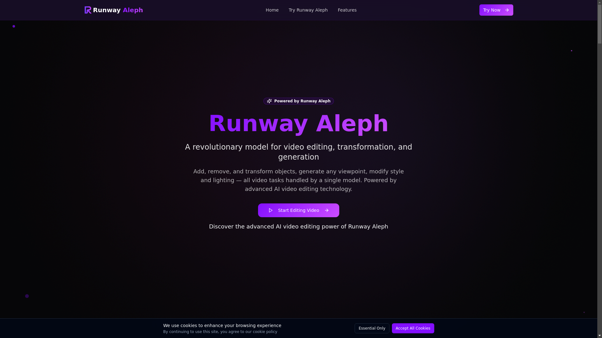 website screenshot of https://runwayaleph.pages.dev/