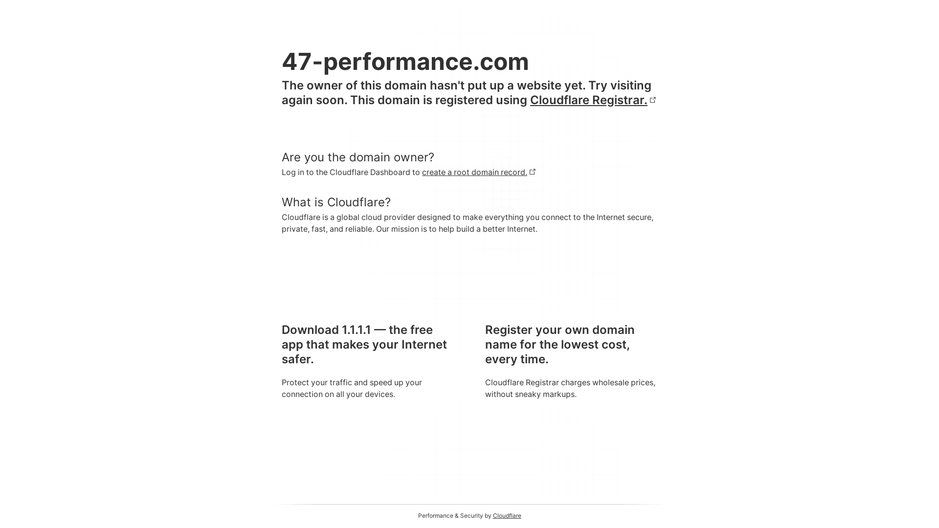website screenshot of https://47-performance.com/