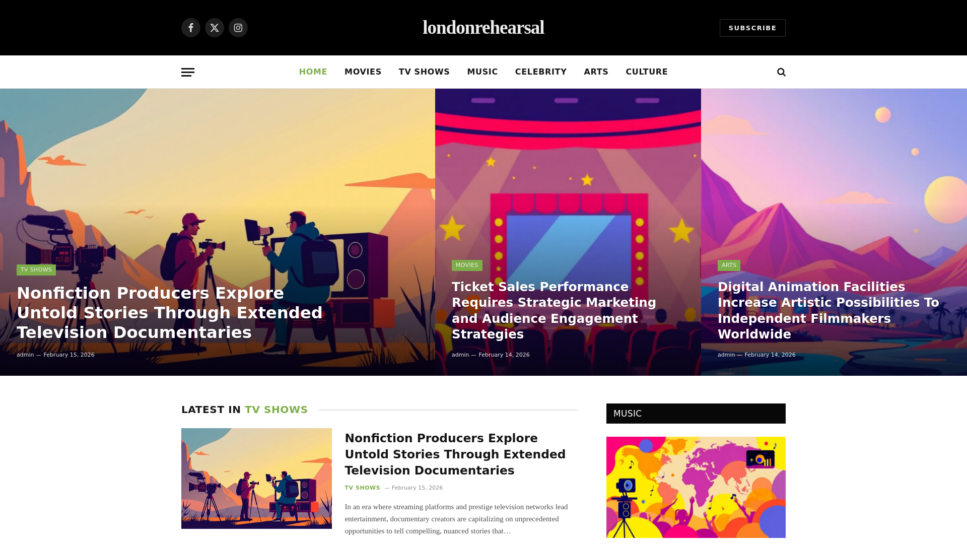 website screenshot of https://londonrehearsal.co.uk/