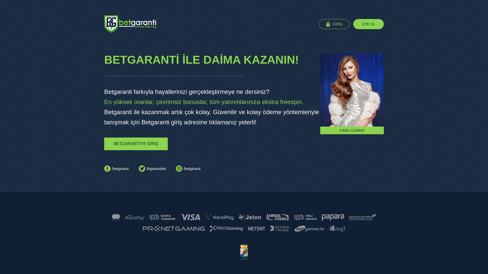 website screenshot of https://www.betgaranti1212.com