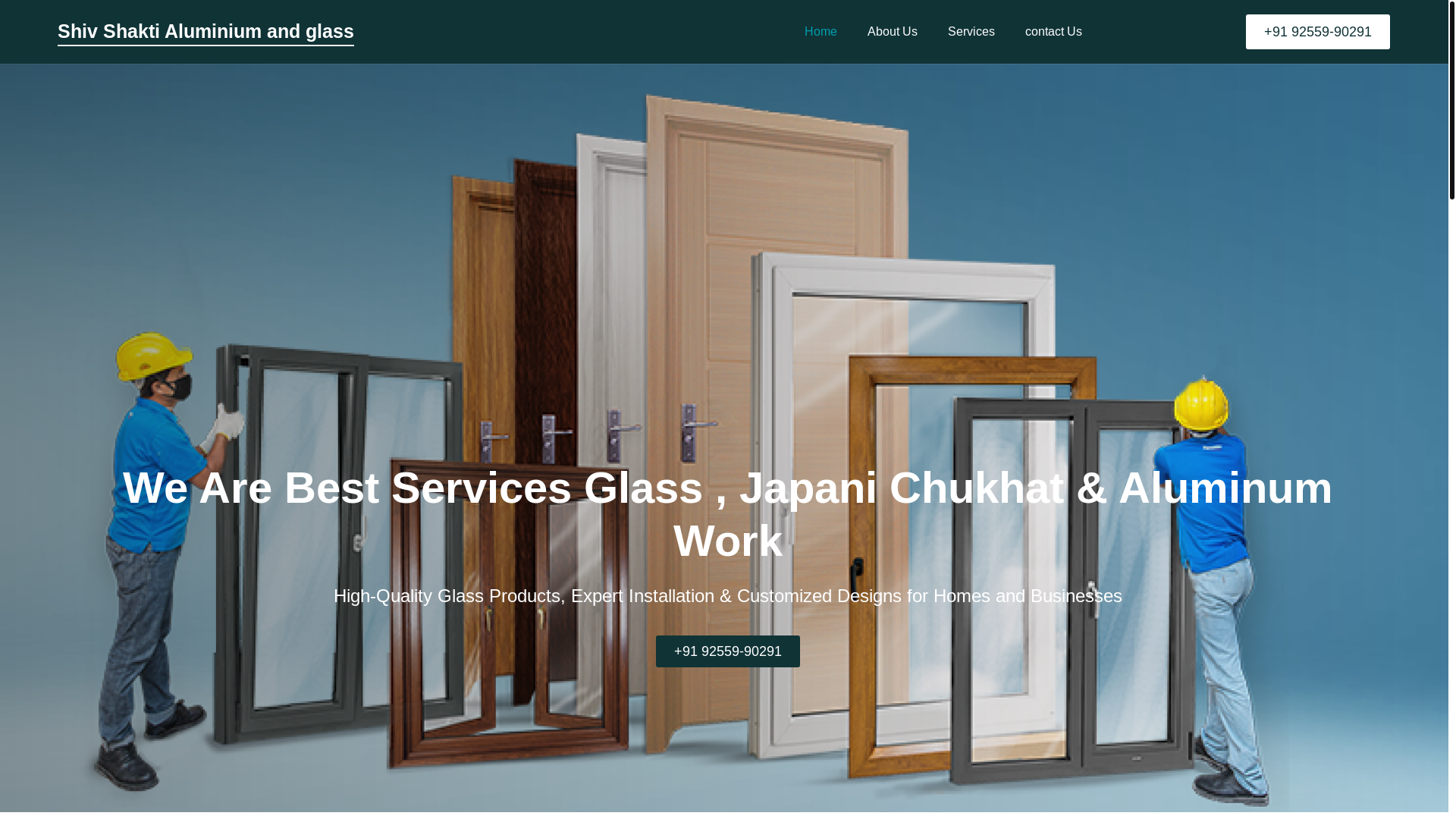 website screenshot of https://shivshaktialuminiumandglass.site/
